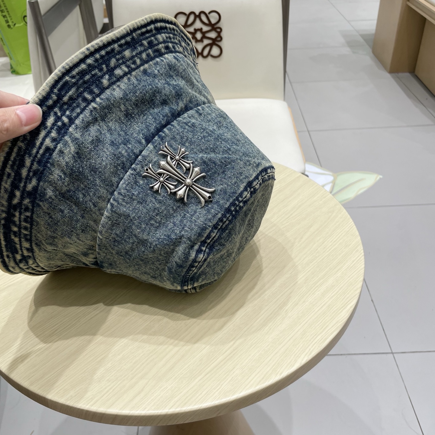  Chrome Hearts 克罗心💓2025秋新款复古水洗做旧牛仔盆帽渔夫帽户外遮阳帽软牛仔渔夫帽