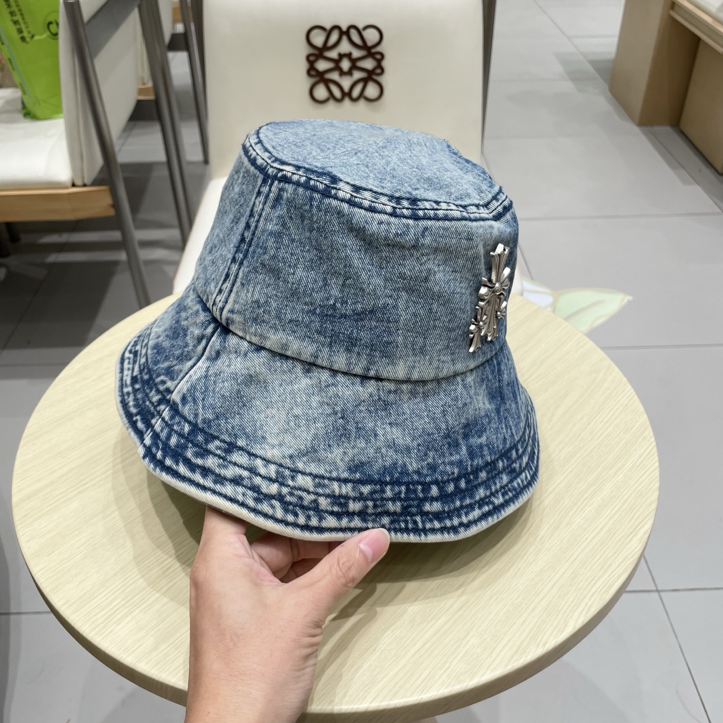  Chrome Hearts 克罗心💓2025秋新款复古水洗做旧牛仔盆帽渔夫帽户外遮阳帽软牛仔渔夫帽