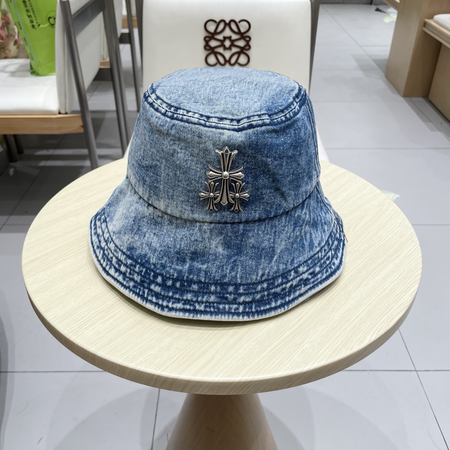  Chrome Hearts 克罗心💓2025秋新款复古水洗做旧牛仔盆帽渔夫帽户外遮阳帽软牛仔渔夫帽