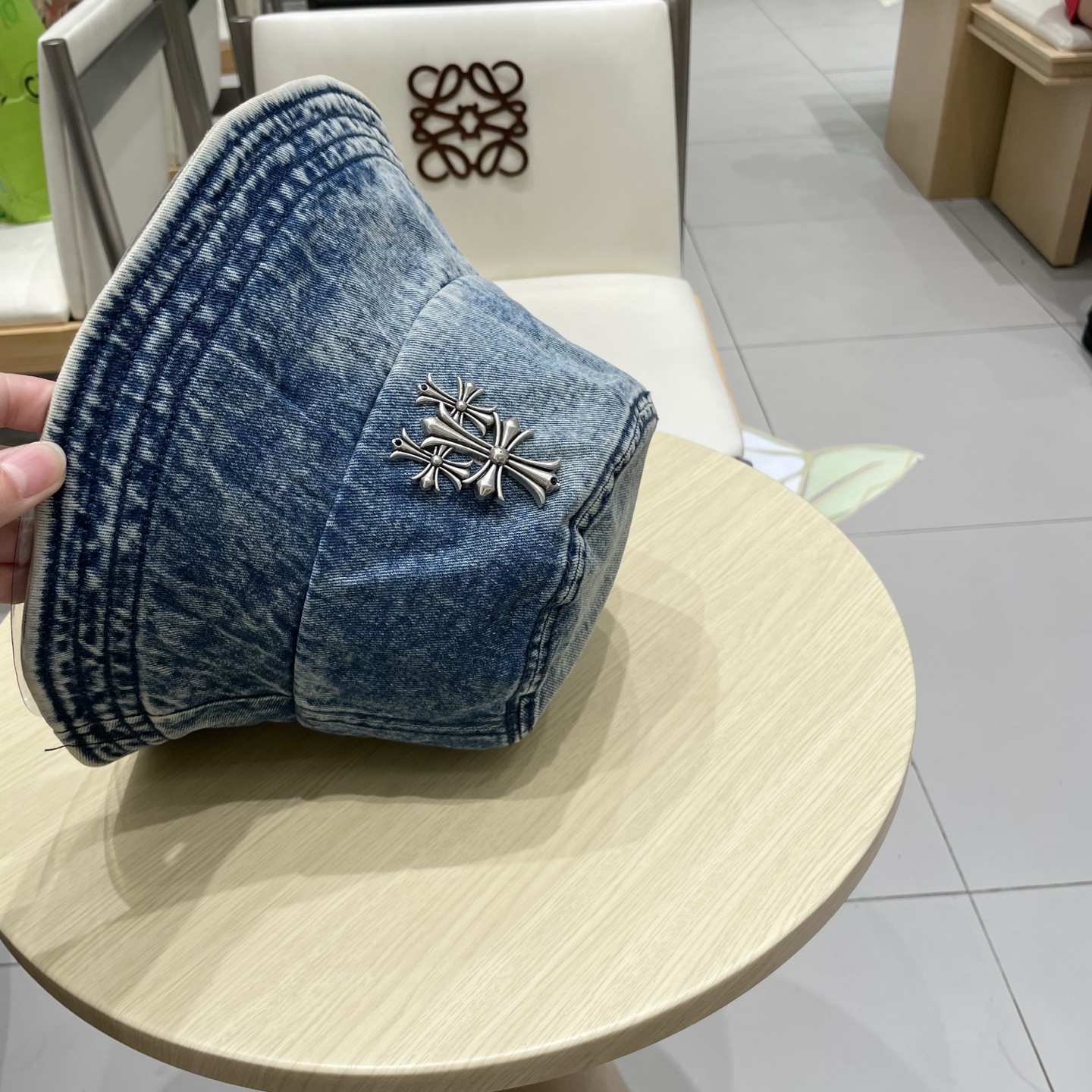  Chrome Hearts 克罗心💓2025秋新款复古水洗做旧牛仔盆帽渔夫帽户外遮阳帽软牛仔渔夫帽