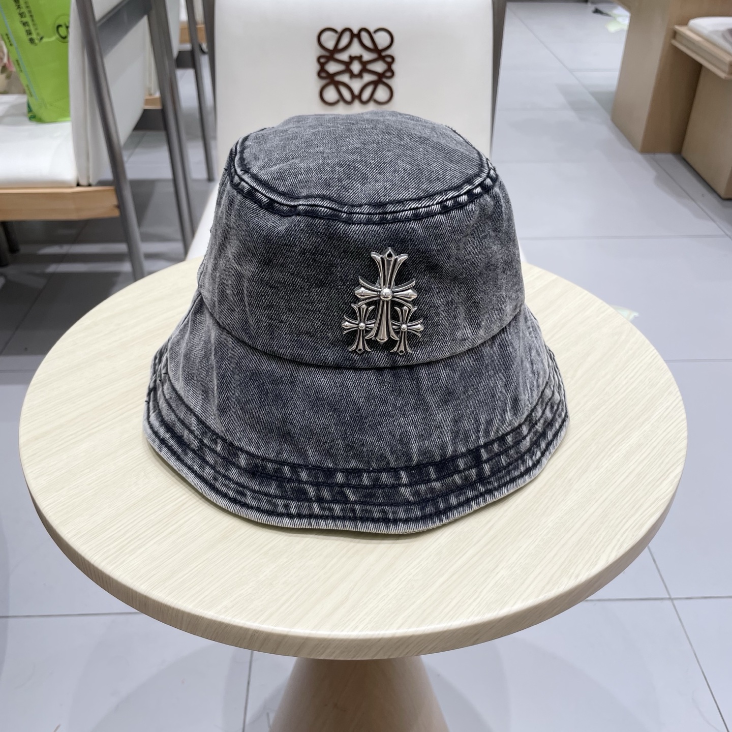  Chrome Hearts 克罗心💓2025秋新款复古水洗做旧牛仔盆帽渔夫帽户外遮阳帽软牛仔渔夫帽