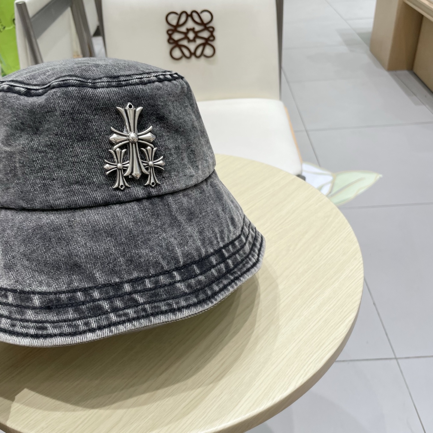  Chrome Hearts 克罗心💓2025秋新款复古水洗做旧牛仔盆帽渔夫帽户外遮阳帽软牛仔渔夫帽