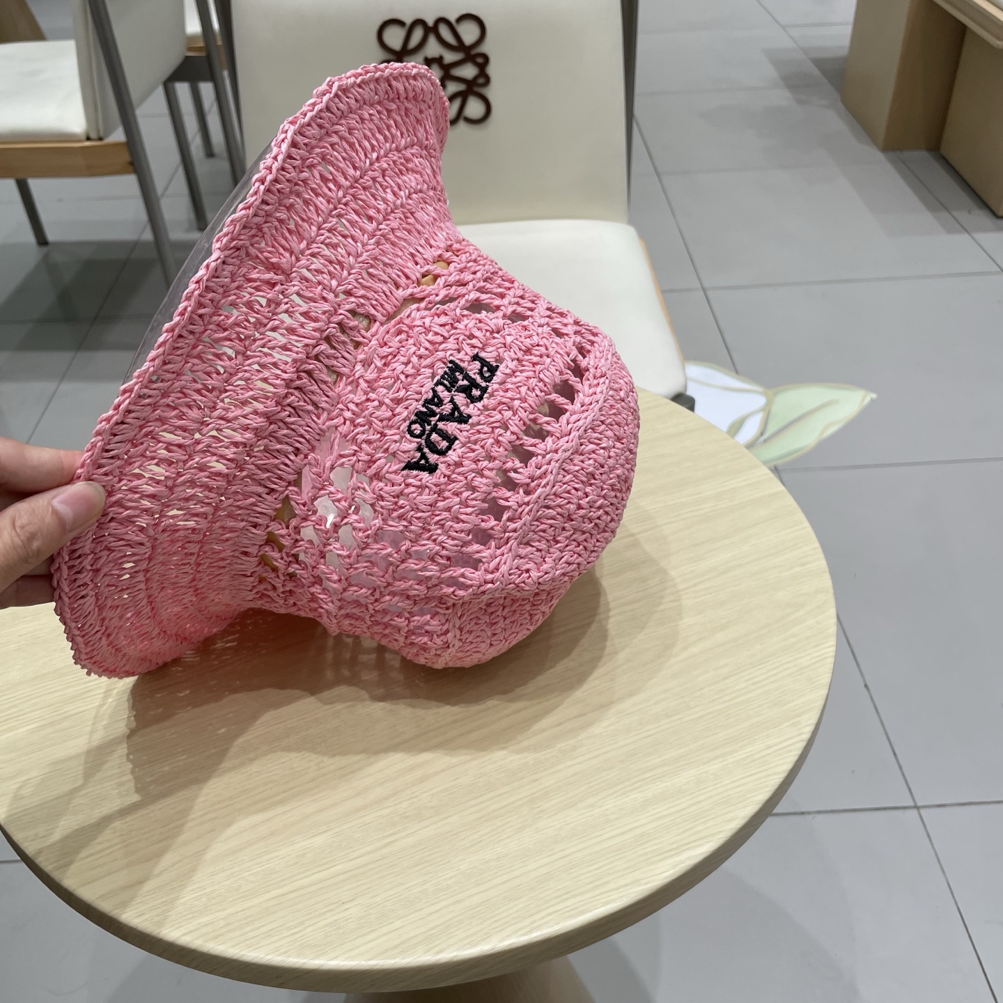  PRADA普拉达草帽，渔夫帽，手工编织，2025官方新款，刺绣logo  