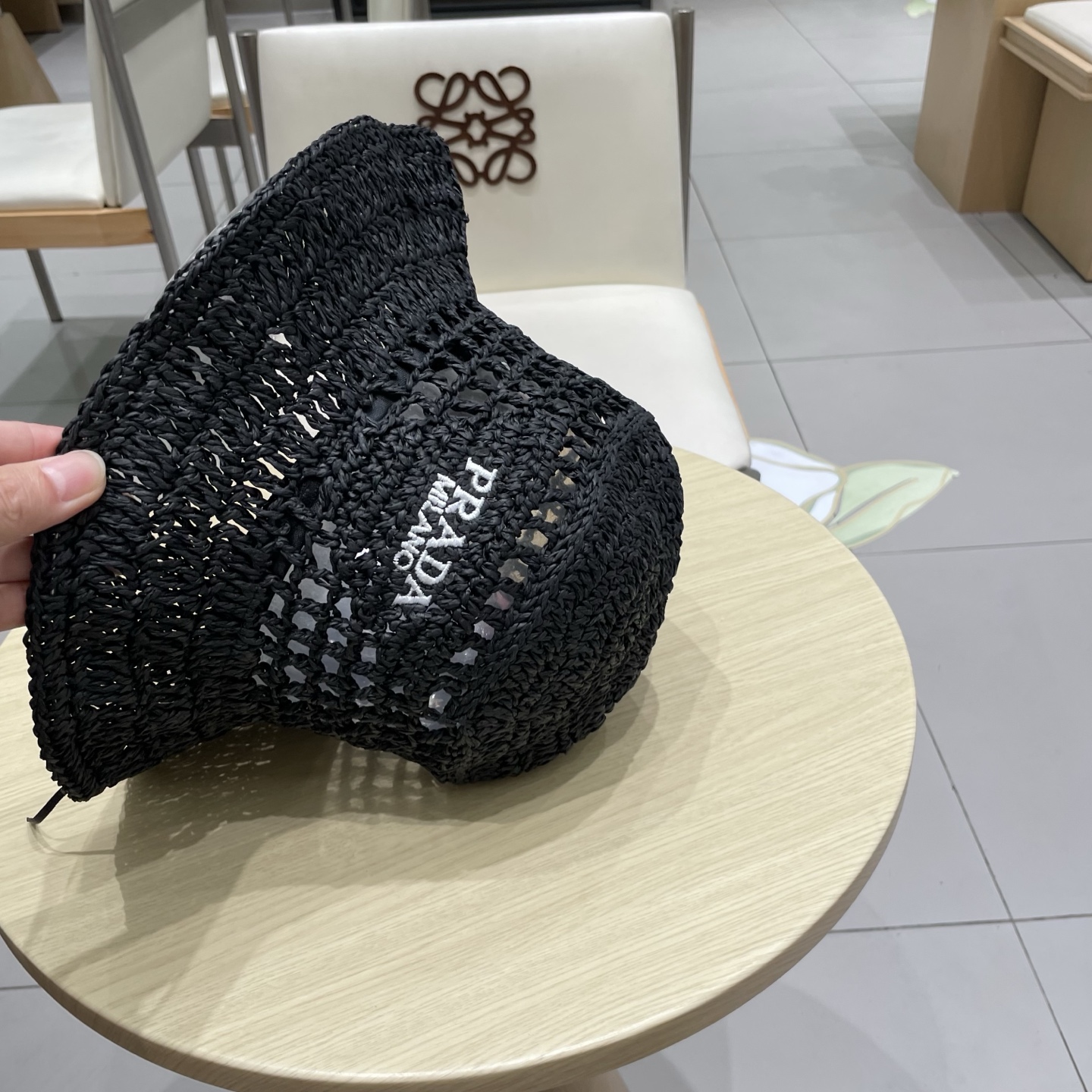  PRADA普拉达草帽，渔夫帽，手工编织，2025官方新款，刺绣logo  