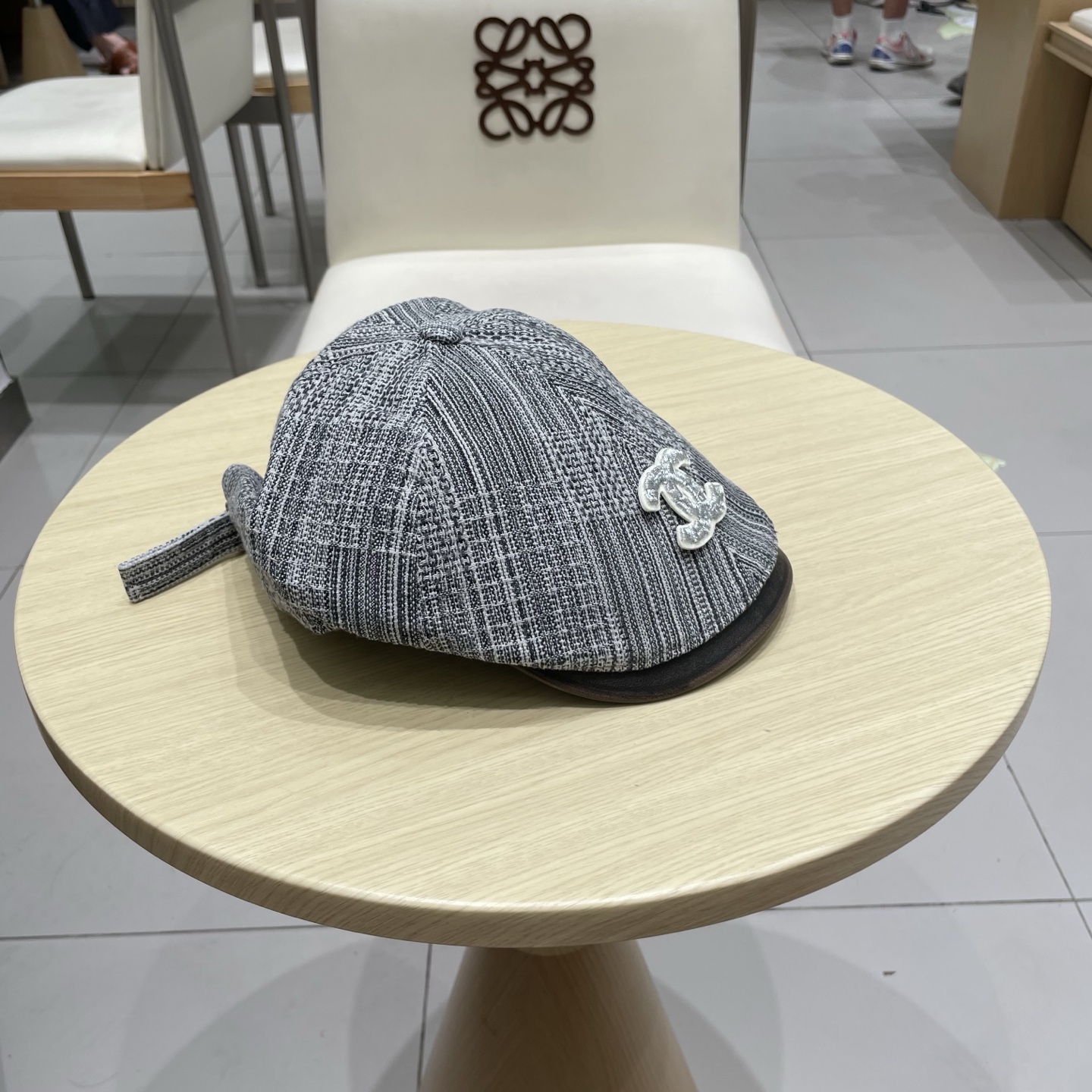  chanel香奈儿25秋冬新款复古文艺格纹前进帽时尚百搭八角帽英伦透气皮檐画家帽