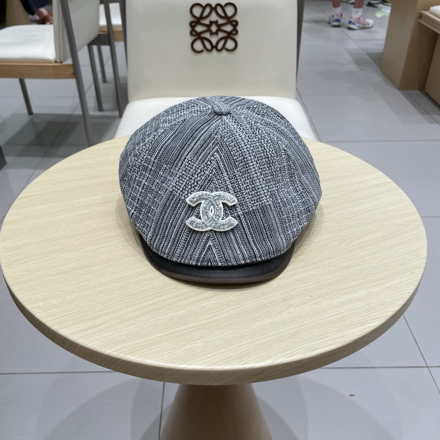  chanel香奈儿25秋冬新款复古文艺格纹前进帽时尚百搭八角帽英伦透气皮檐画家帽