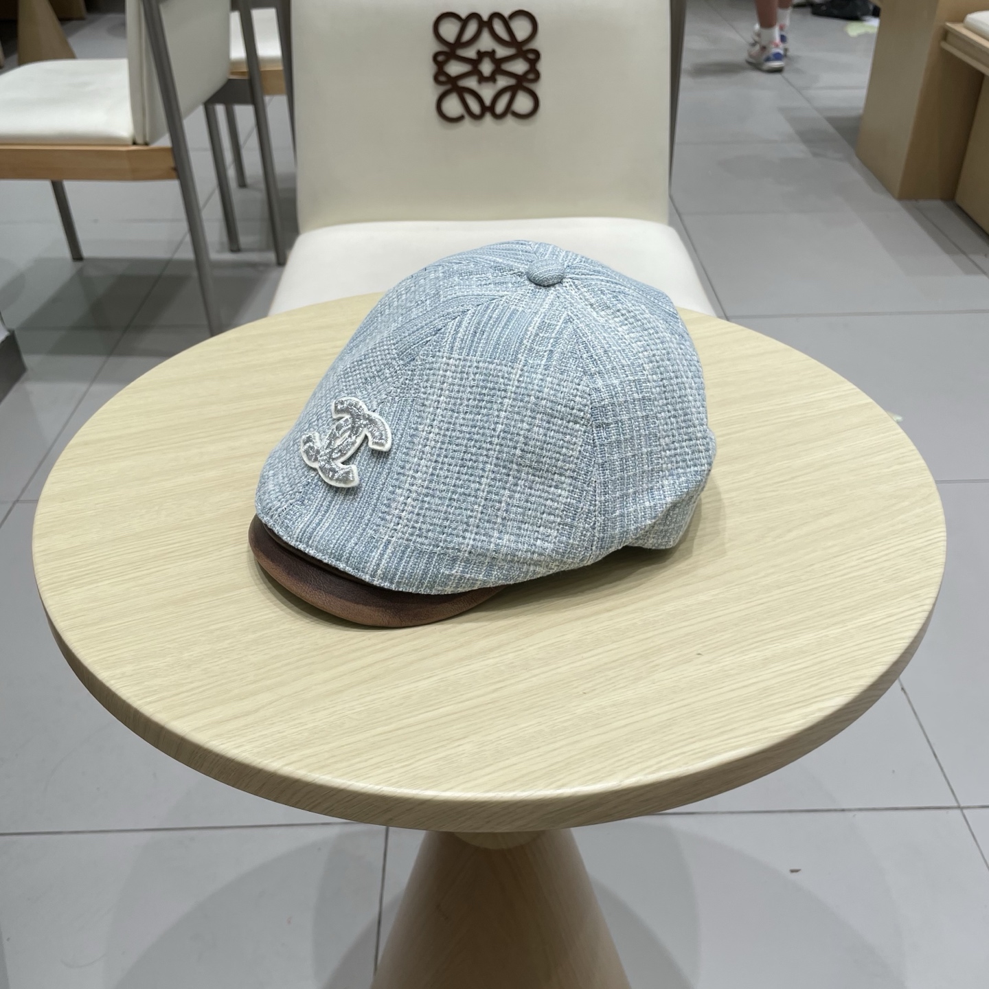  chanel香奈儿25秋冬新款复古文艺格纹前进帽时尚百搭八角帽英伦透气皮檐画家帽