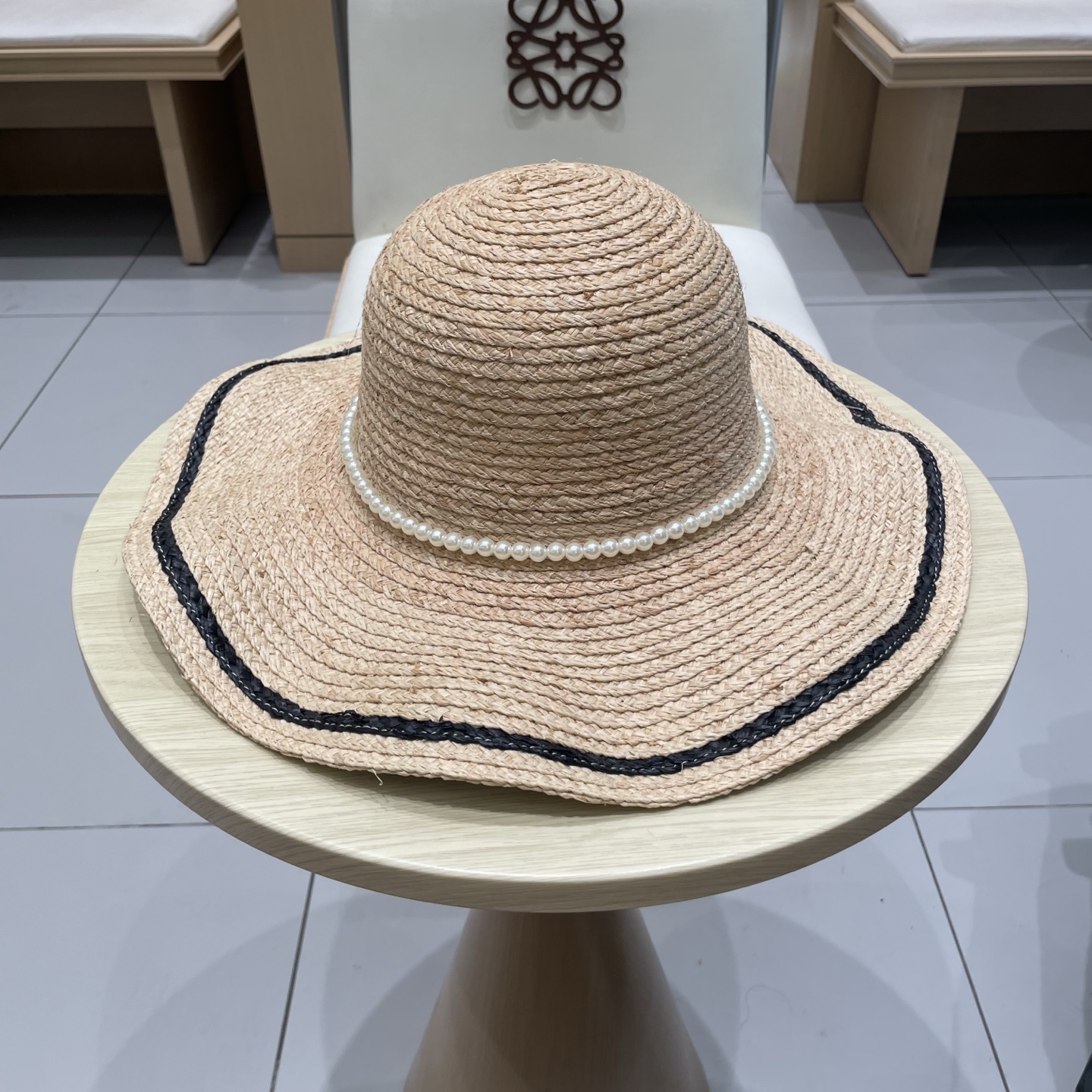 爱马仕miumiu缪缪拉菲草帽，纯手工钩织供不应求 头围57c