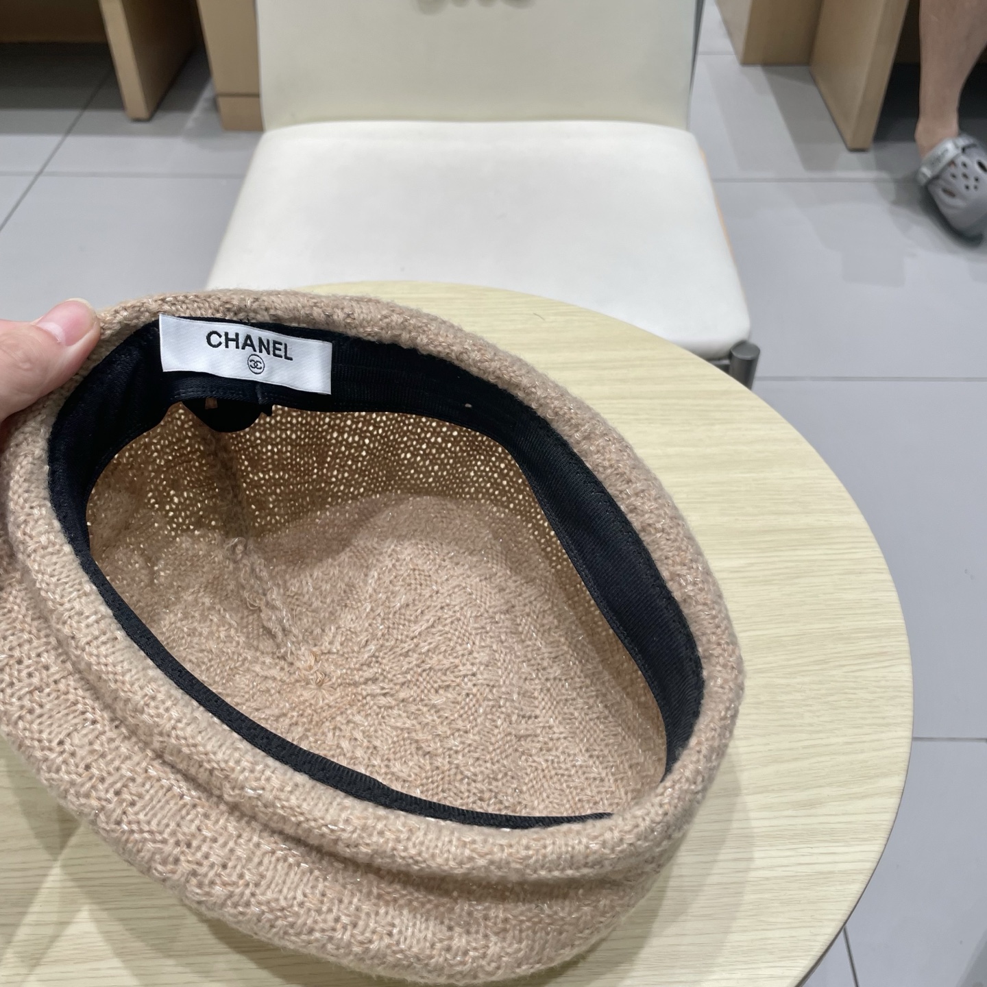  chanel香奈儿镂空针织贝雷帽女2025新款大头围显脸小百搭画家云朵帽子