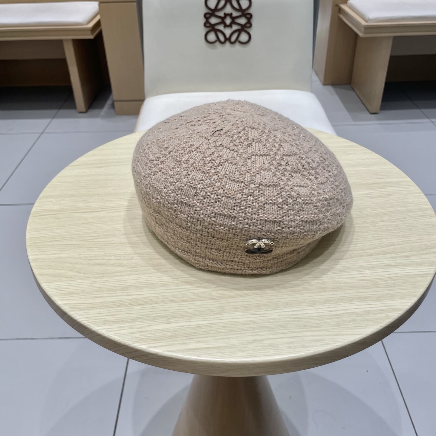  chanel香奈儿镂空针织贝雷帽女2025新款大头围显脸小百搭画家云朵帽子