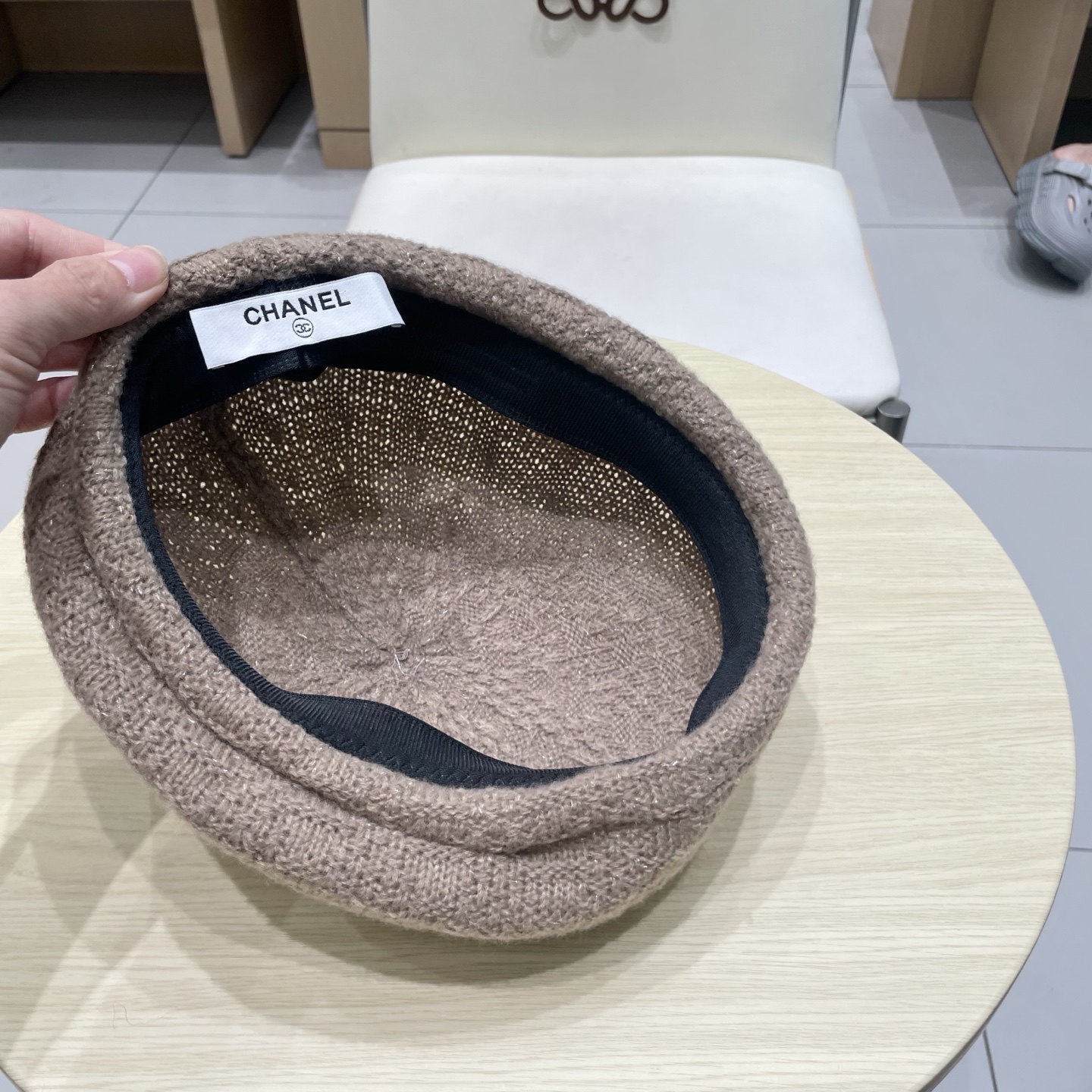  chanel香奈儿镂空针织贝雷帽女2025新款大头围显脸小百搭画家云朵帽子