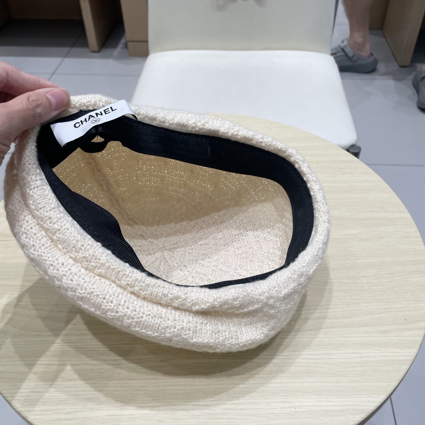  chanel香奈儿镂空针织贝雷帽女2025新款大头围显脸小百搭画家云朵帽子