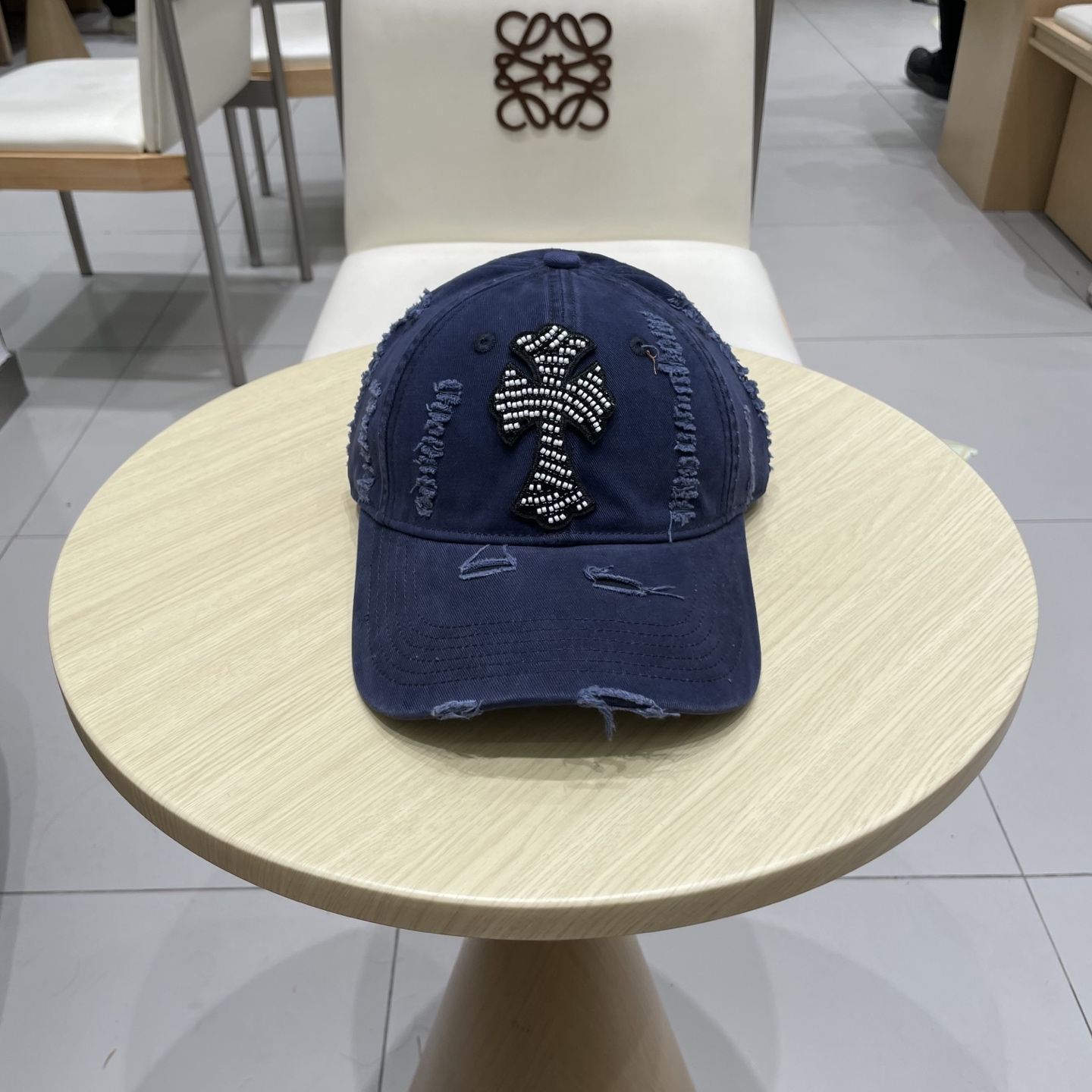  Chrome Hearts 克罗心💓秋款韩版时尚复古做旧破洞帽子磨损设计百搭棒球帽鸭舌帽