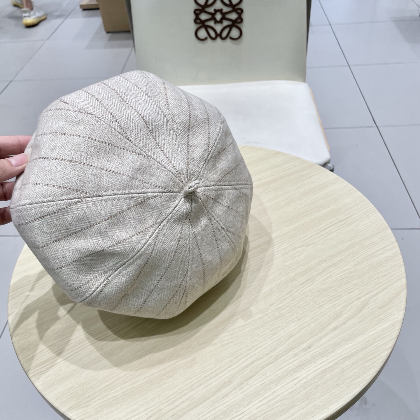  Prada普拉达条纹控贝雷帽复古时髦拿捏八角帽子贝雷帽女新款春秋高品质显脸小