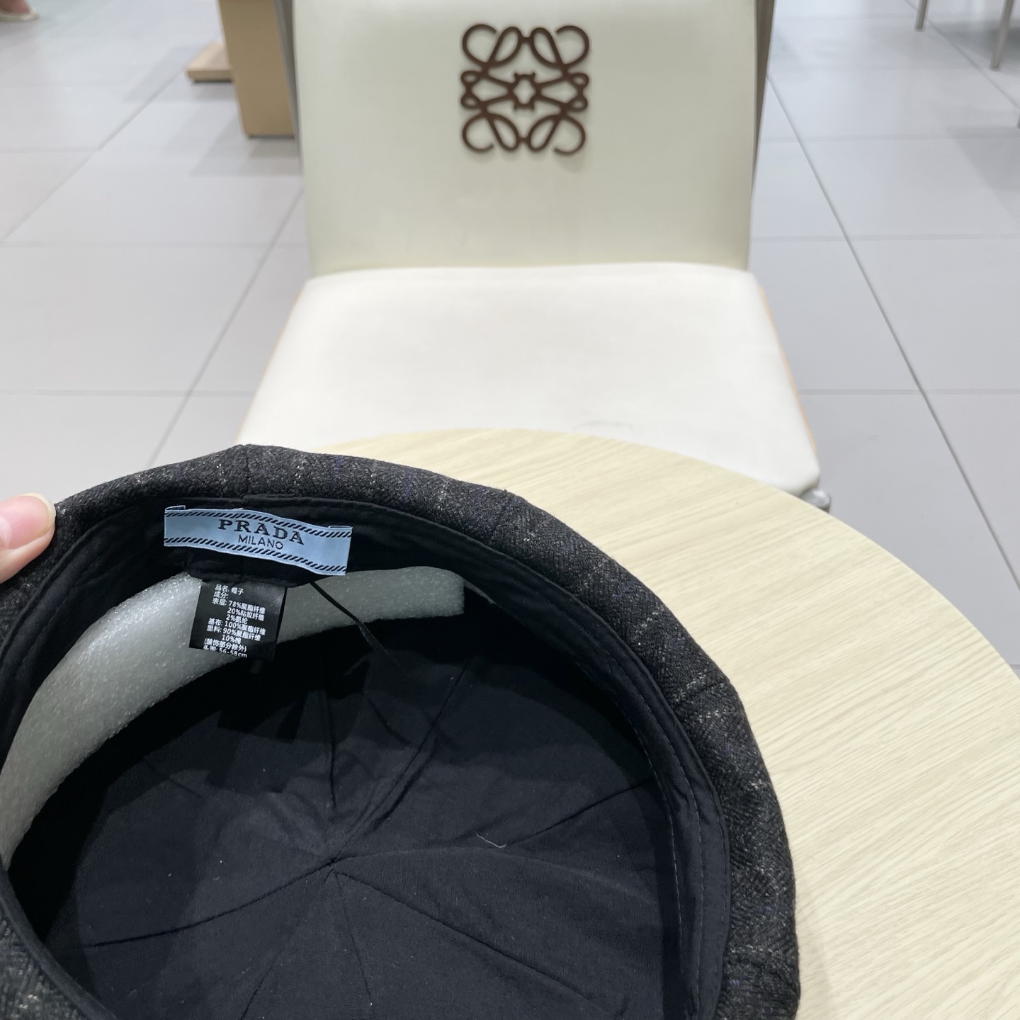  Prada普拉达条纹控贝雷帽复古时髦拿捏八角帽子贝雷帽女新款春秋高品质显脸小