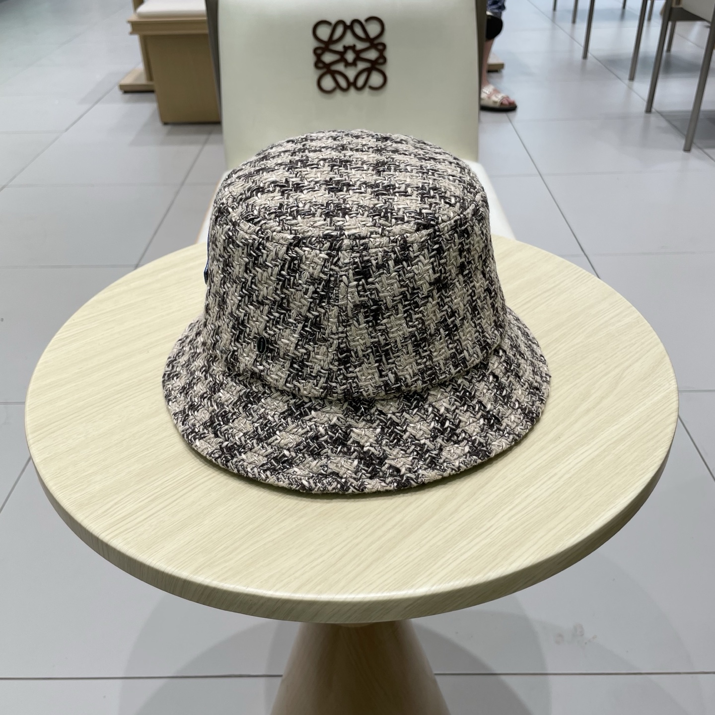    蒙口【MONCELER2025新款韩版格子渔夫帽女秋冬复古百搭显脸小水桶帽盆帽帽子潮