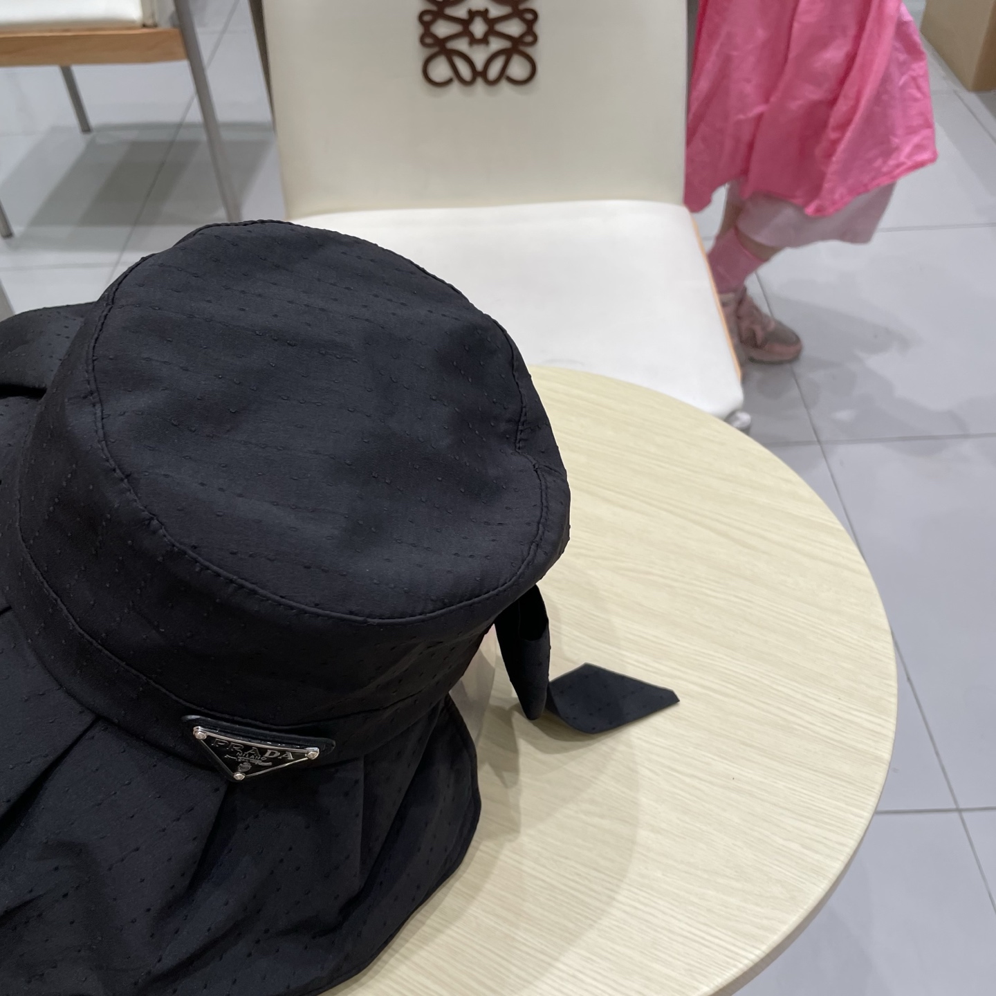  Prada普拉达春夏季渔夫帽女2025新款防晒遮阳帽防紫外线大帽檐户外女士太阳帽