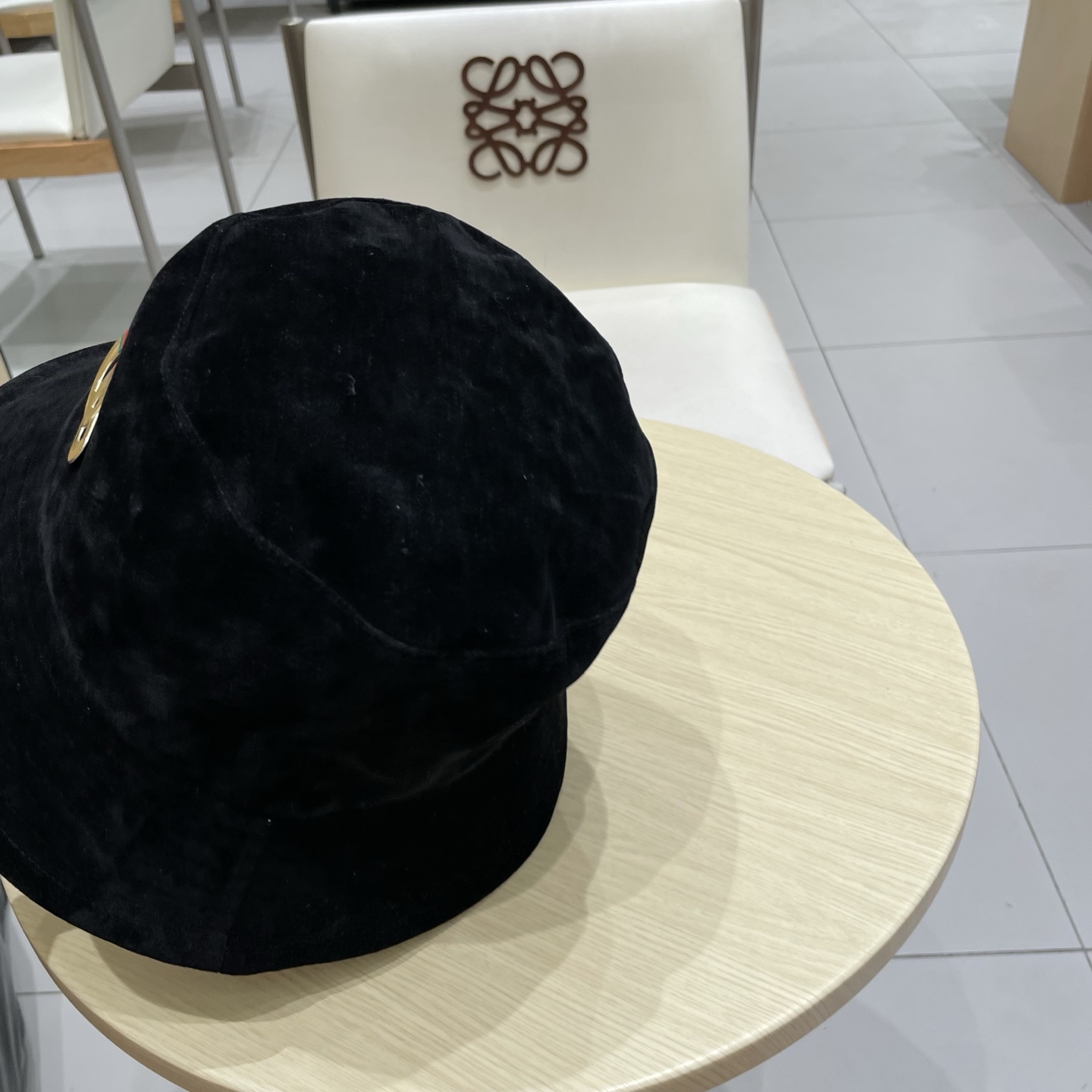  gucci古奇麂皮绒咖色渔夫帽女2025秋冬季百搭帽子大头围宽檐显脸小盆帽