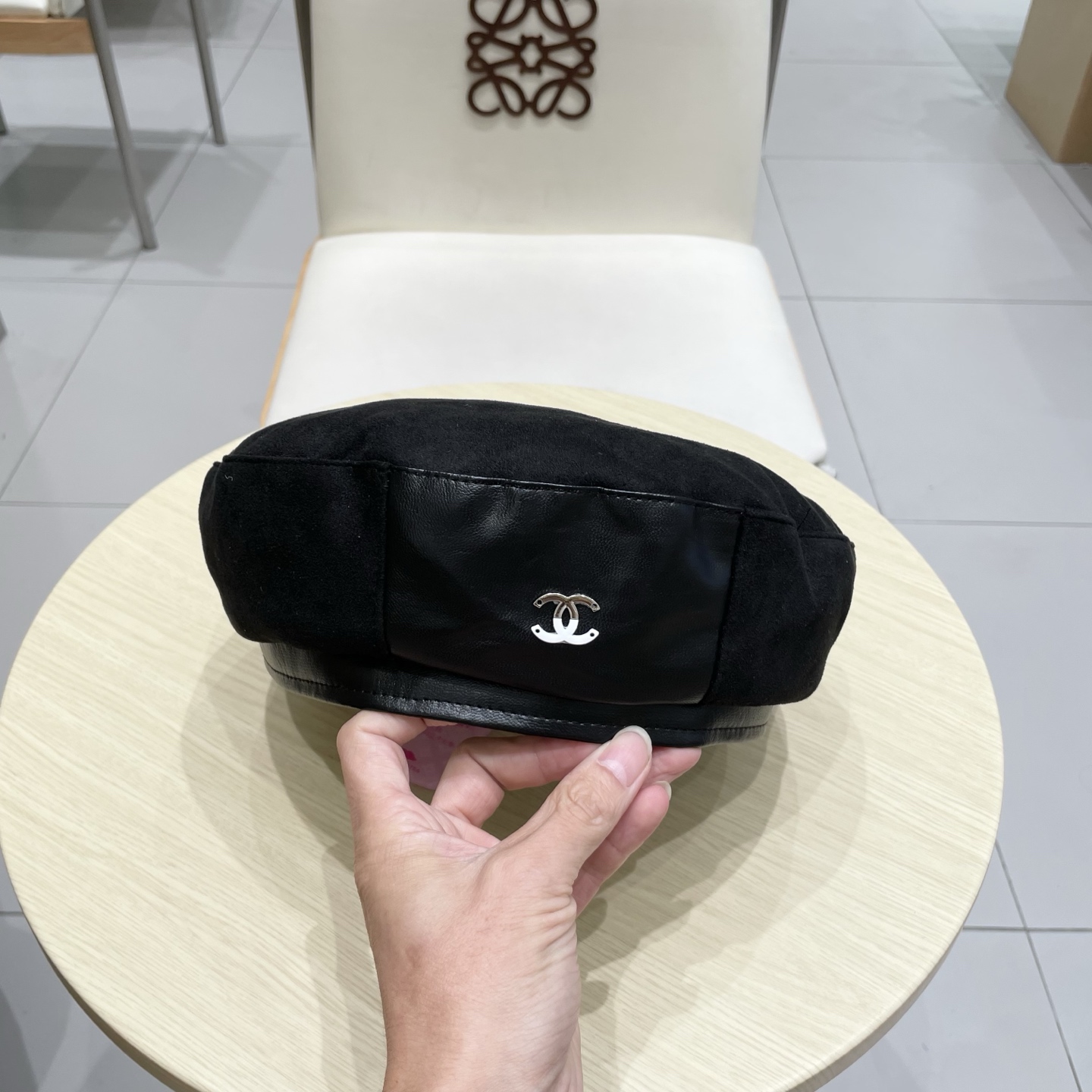  chanel香奈儿贝雷帽女韩版复古小香风黑色画家帽百搭时尚优雅八角帽