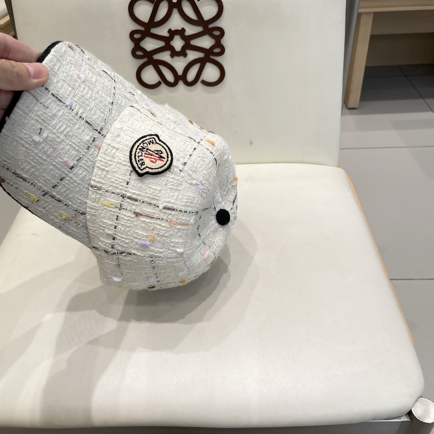  蒙口【MONCELER早秋新款简约网格纹棒球帽女网眼透气遮阳帽时尚百搭鸭舌帽潮男