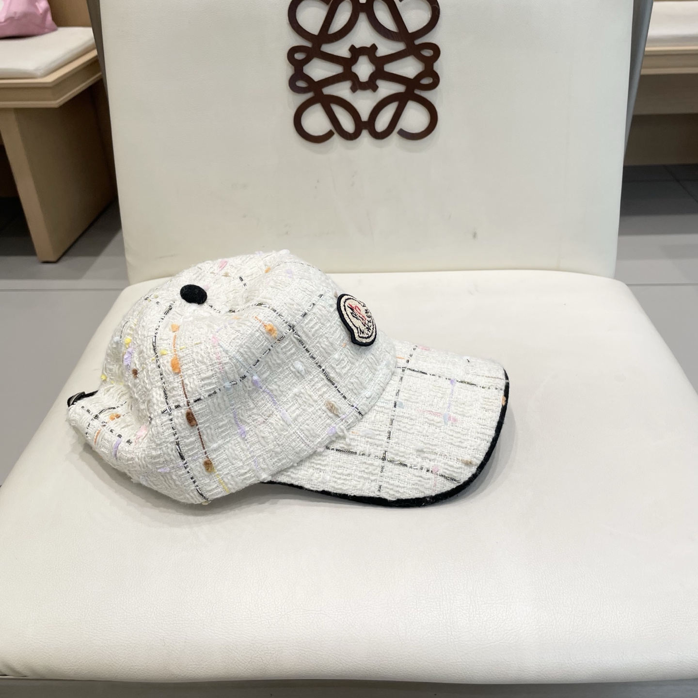  蒙口【MONCELER早秋新款简约网格纹棒球帽女网眼透气遮阳帽时尚百搭鸭舌帽潮男