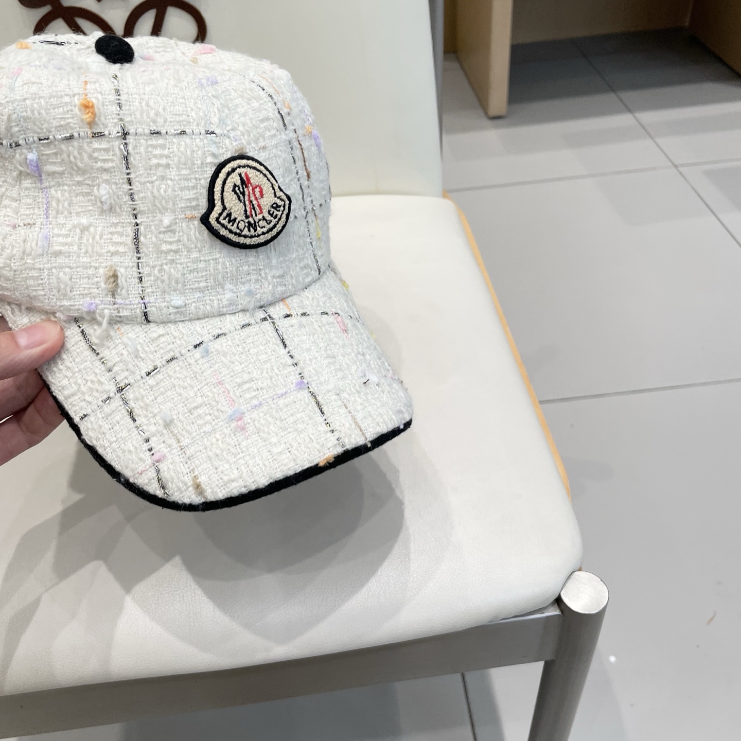  蒙口【MONCELER早秋新款简约网格纹棒球帽女网眼透气遮阳帽时尚百搭鸭舌帽潮男