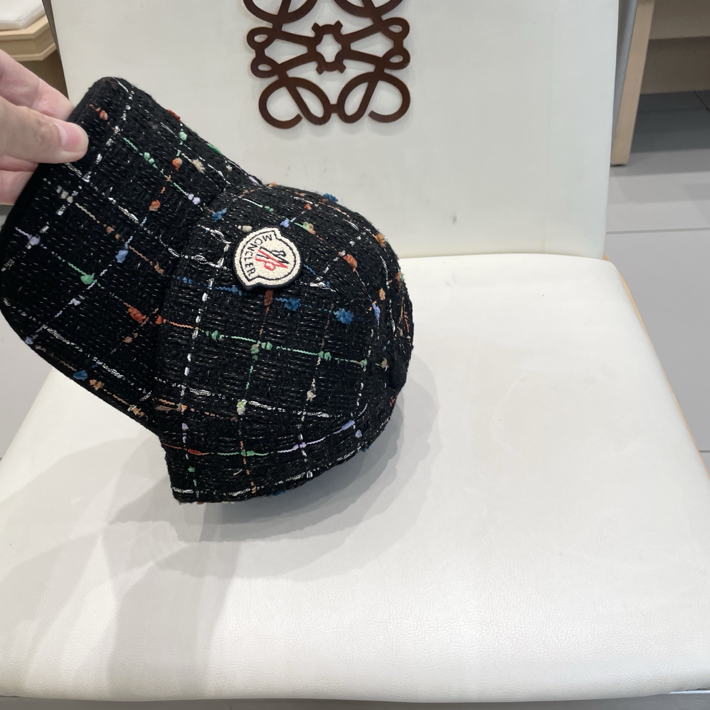  蒙口【MONCELER早秋新款简约网格纹棒球帽女网眼透气遮阳帽时尚百搭鸭舌帽潮男