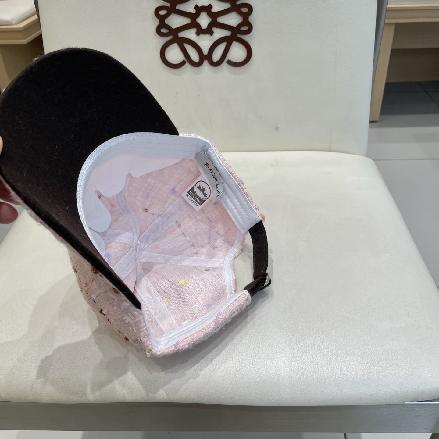  蒙口【MONCELER早秋新款简约网格纹棒球帽女网眼透气遮阳帽时尚百搭鸭舌帽潮男