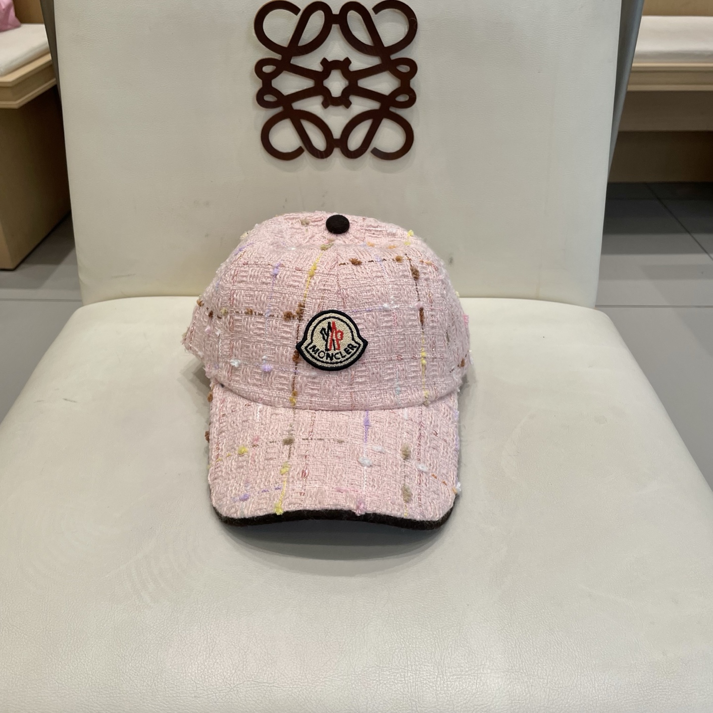  蒙口【MONCELER早秋新款简约网格纹棒球帽女网眼透气遮阳帽时尚百搭鸭舌帽潮男