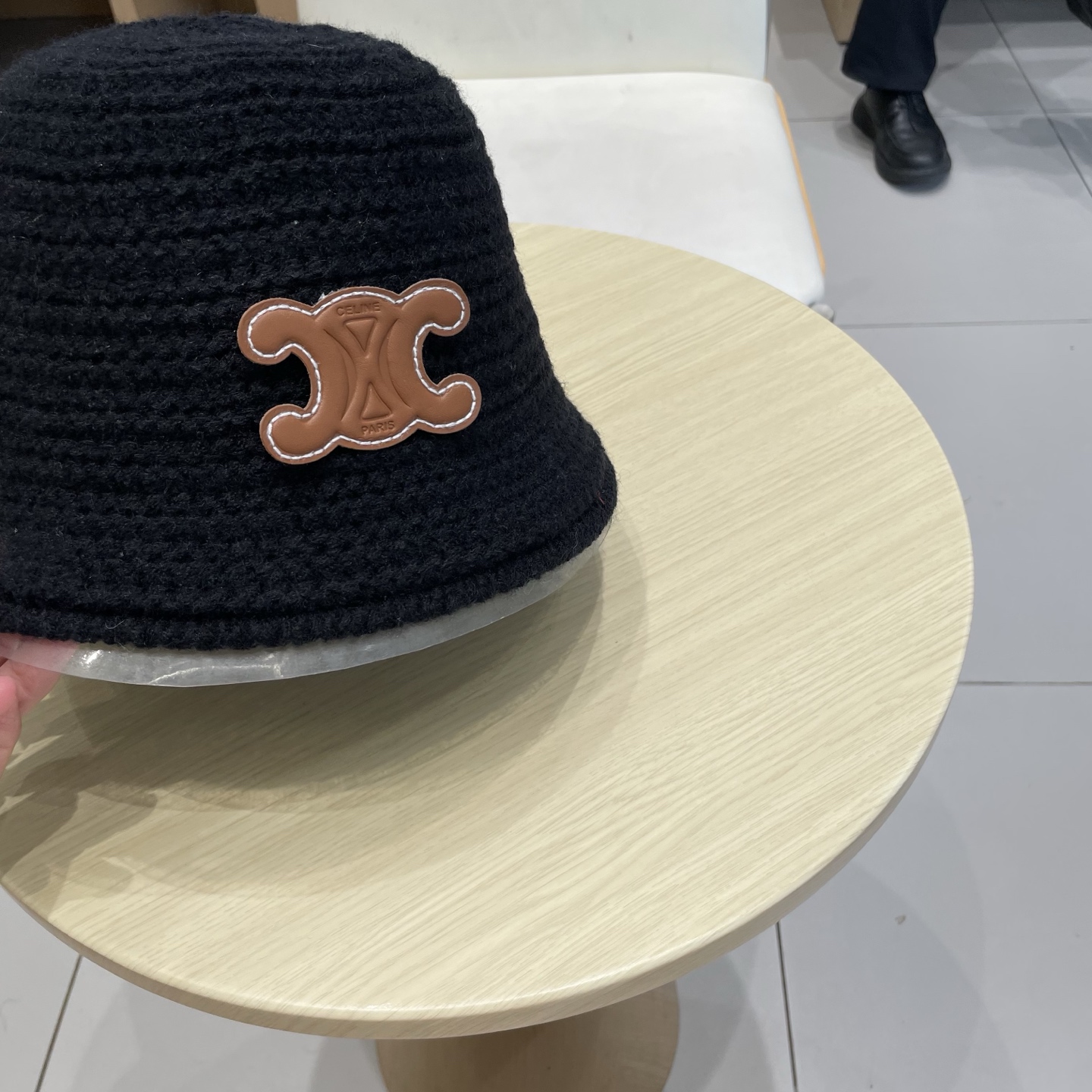  塞琳celine针织渔夫帽子女2025新款百搭盆帽显脸小大头围秋冬毛线水桶帽