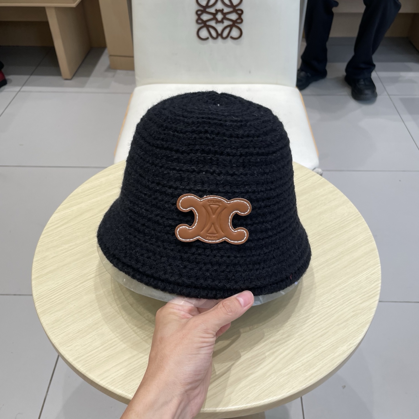  塞琳celine针织渔夫帽子女2025新款百搭盆帽显脸小大头围秋冬毛线水桶帽