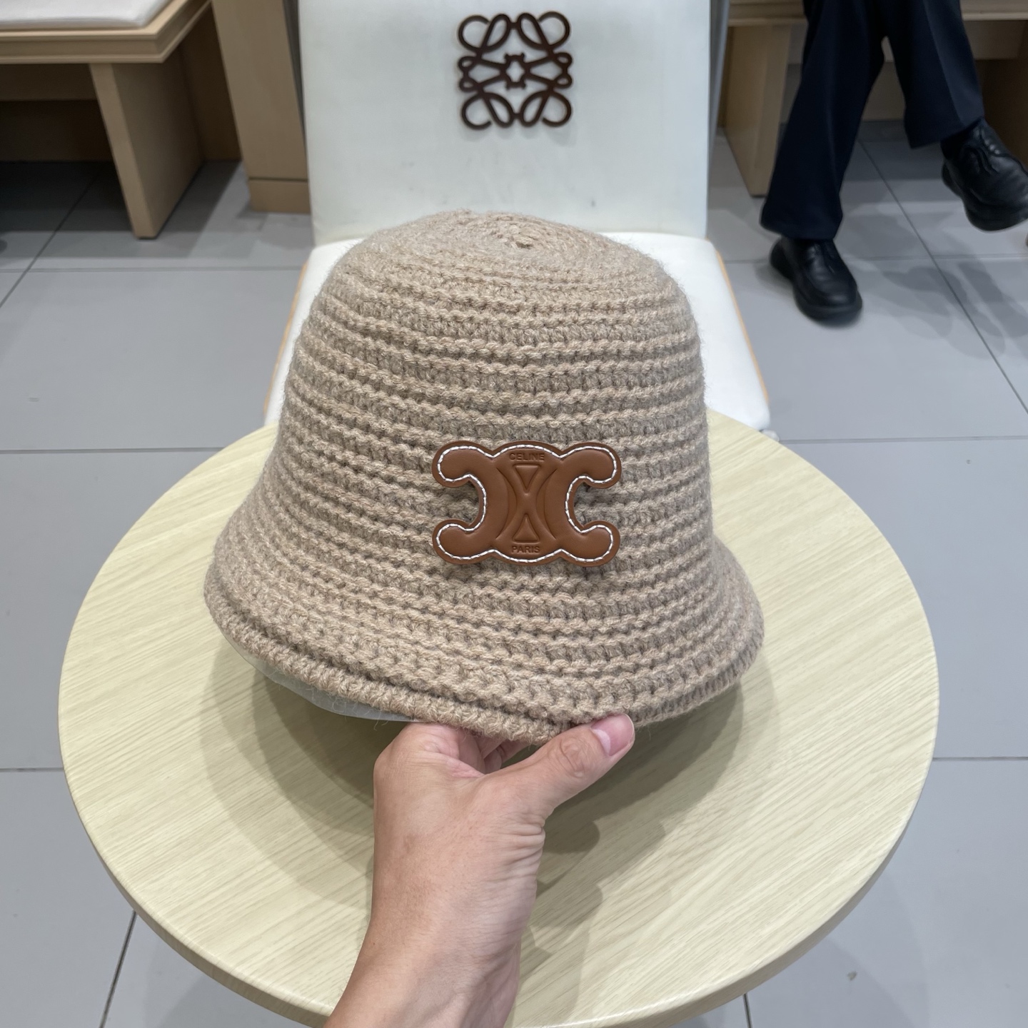  塞琳celine针织渔夫帽子女2025新款百搭盆帽显脸小大头围秋冬毛线水桶帽