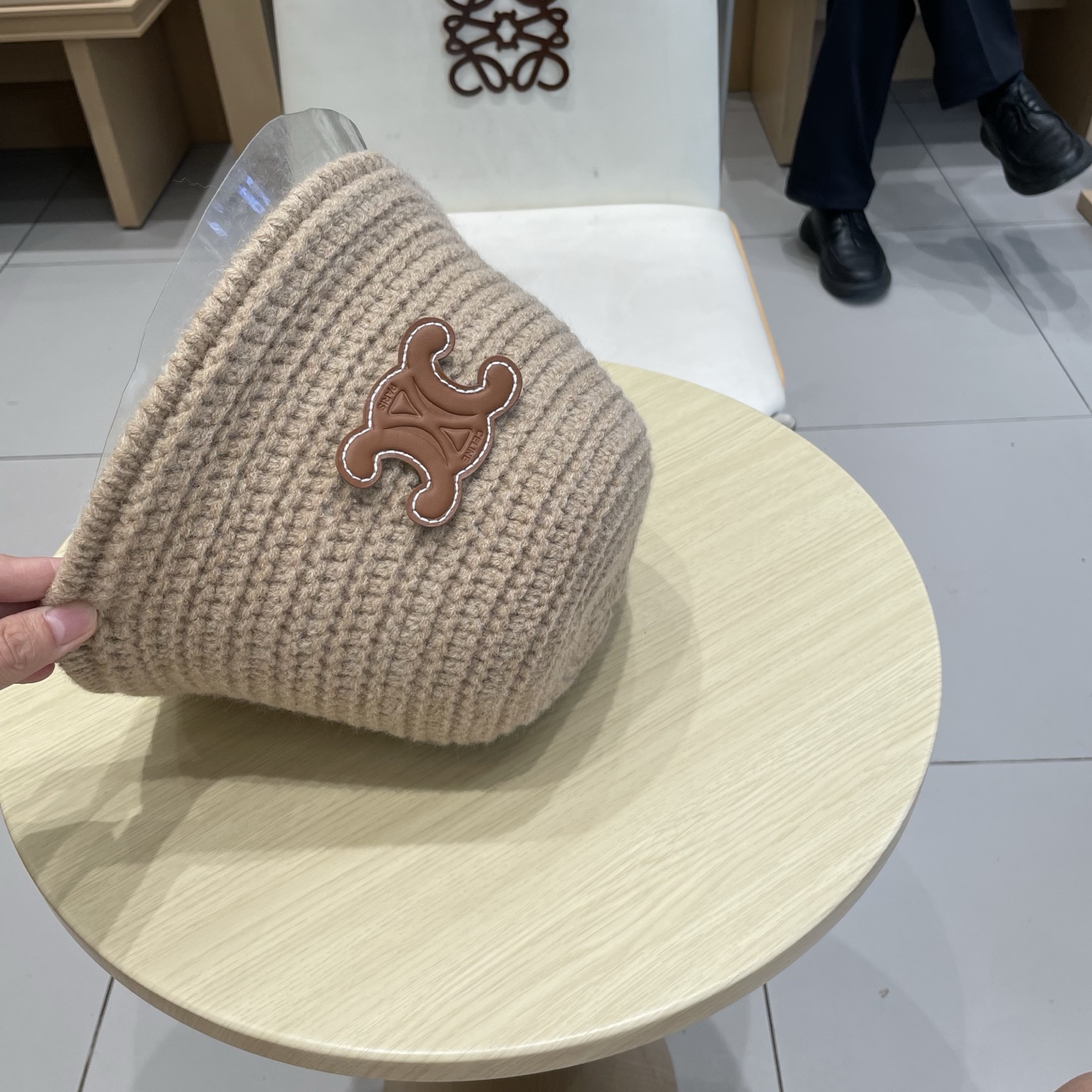  塞琳celine针织渔夫帽子女2025新款百搭盆帽显脸小大头围秋冬毛线水桶帽