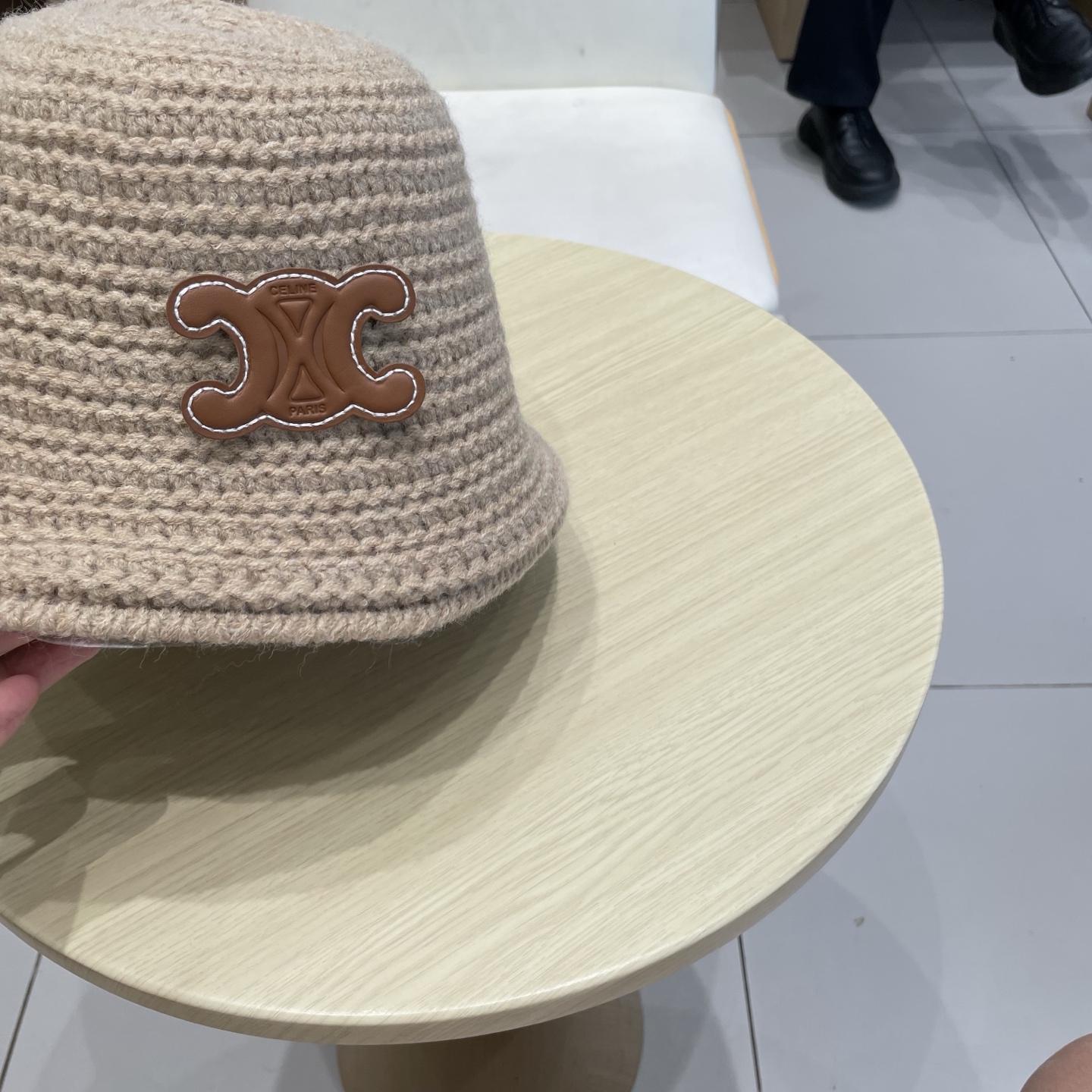  塞琳celine针织渔夫帽子女2025新款百搭盆帽显脸小大头围秋冬毛线水桶帽