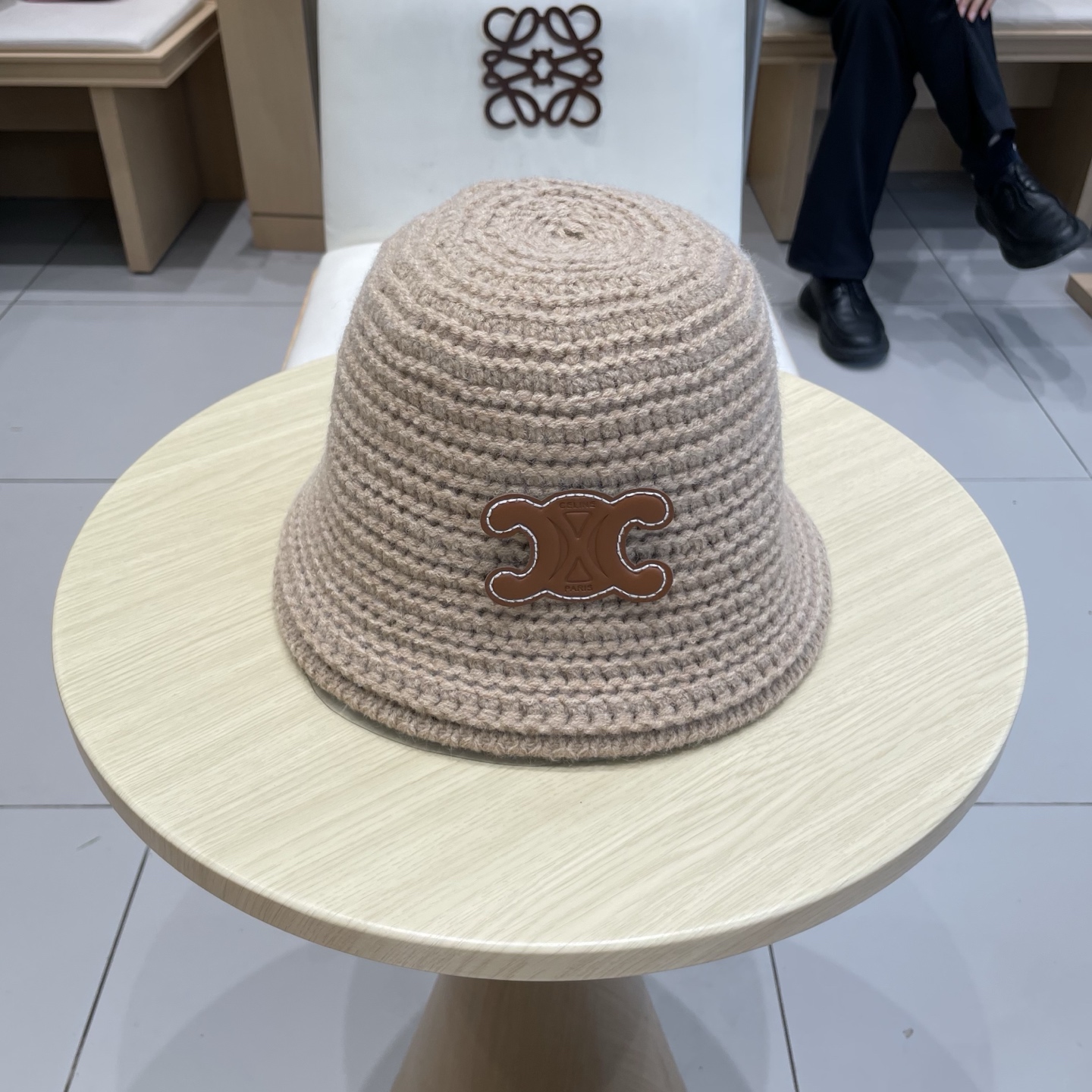  塞琳celine针织渔夫帽子女2025新款百搭盆帽显脸小大头围秋冬毛线水桶帽