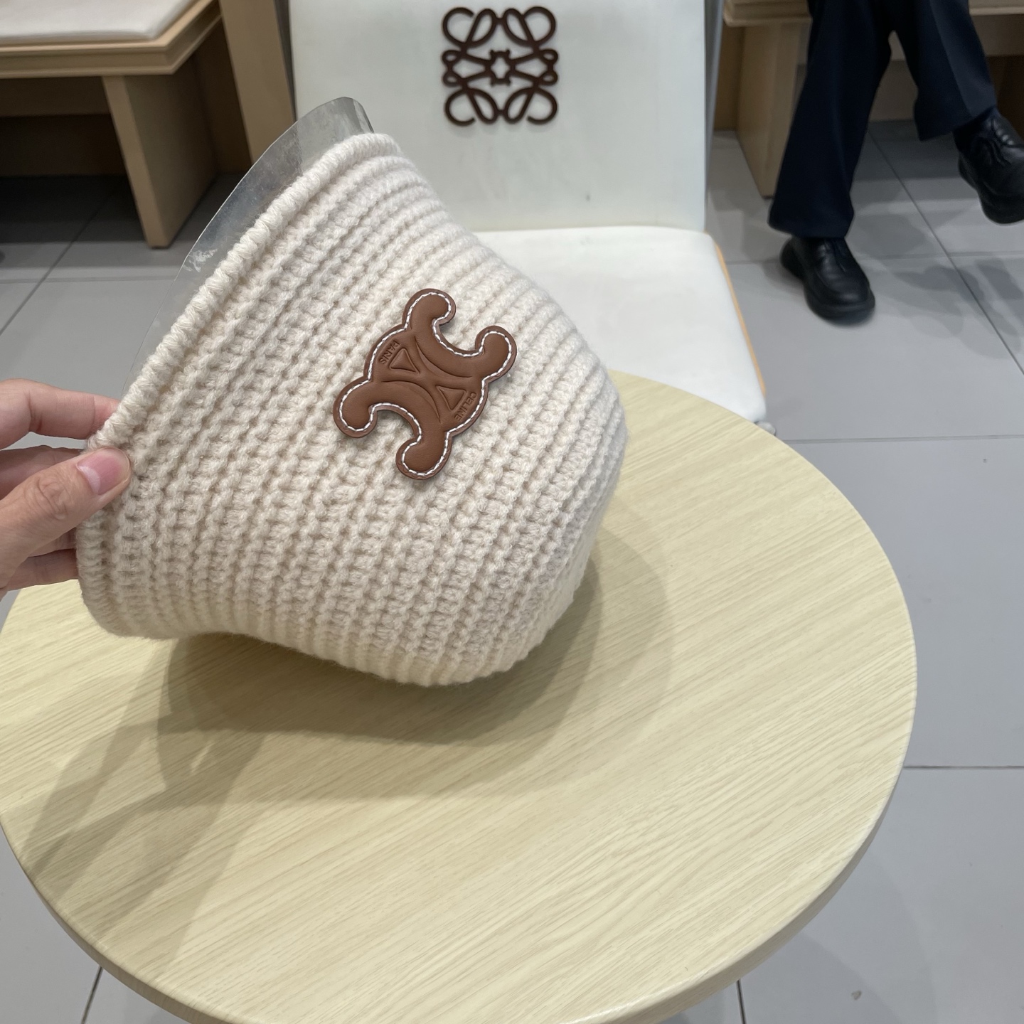  塞琳celine针织渔夫帽子女2025新款百搭盆帽显脸小大头围秋冬毛线水桶帽