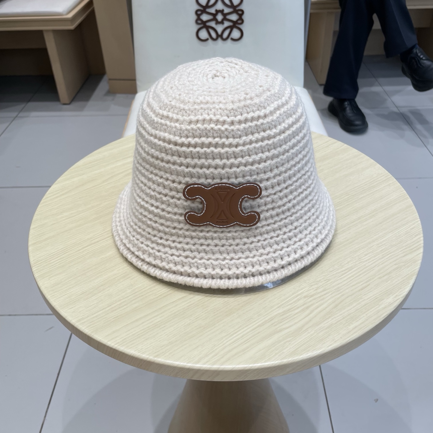  塞琳celine针织渔夫帽子女2025新款百搭盆帽显脸小大头围秋冬毛线水桶帽