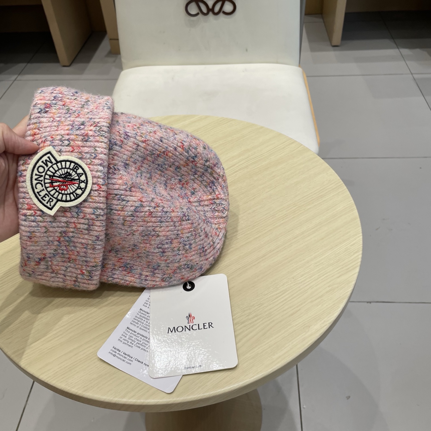    蒙口【MONCELER新款秋冬季大帽围户外保暖护耳冷帽毛线帽子女