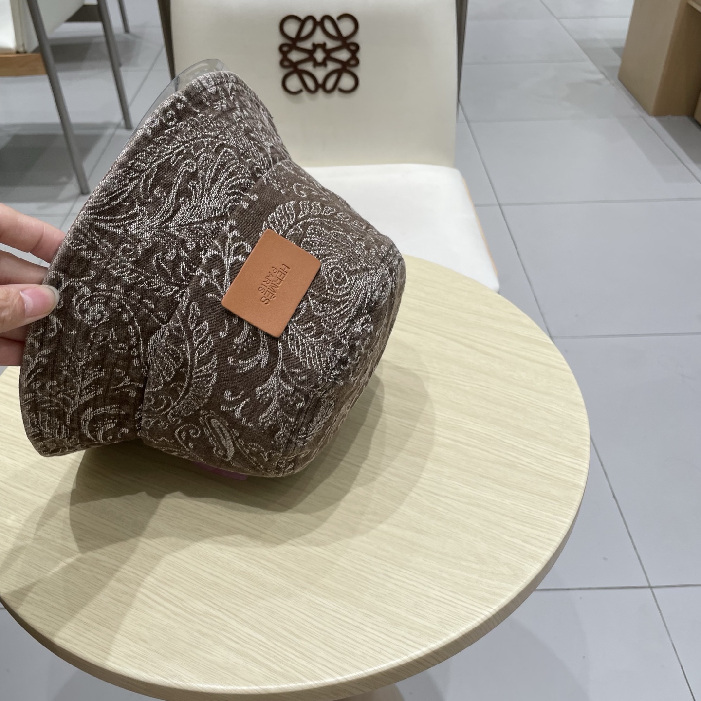 新款出货 HERMÈS (爱马仕暗印花牛仔渔夫帽街拍复古图腾英伦水洗加厚做旧遮阳百搭女式秋季