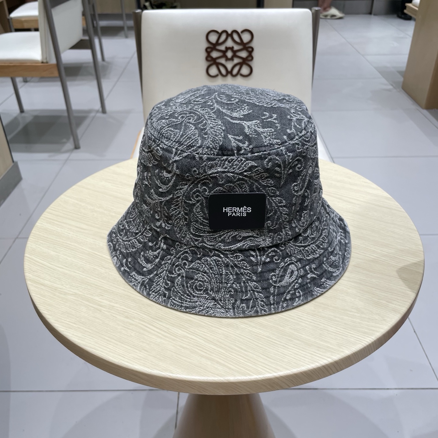 新款出货 HERMÈS (爱马仕暗印花牛仔渔夫帽街拍复古图腾英伦水洗加厚做旧遮阳百搭女式秋季