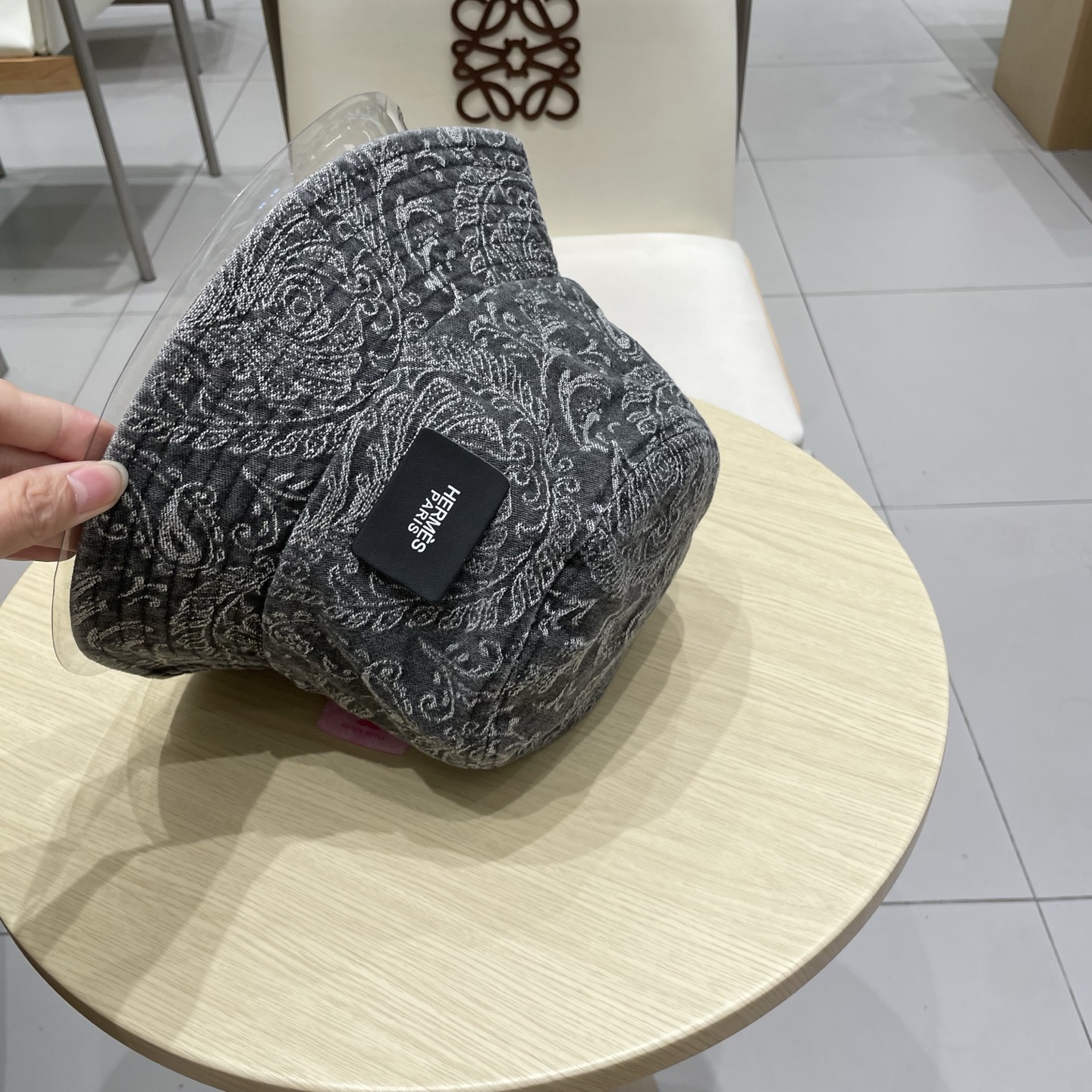 新款出货 HERMÈS (爱马仕暗印花牛仔渔夫帽街拍复古图腾英伦水洗加厚做旧遮阳百搭女式秋季