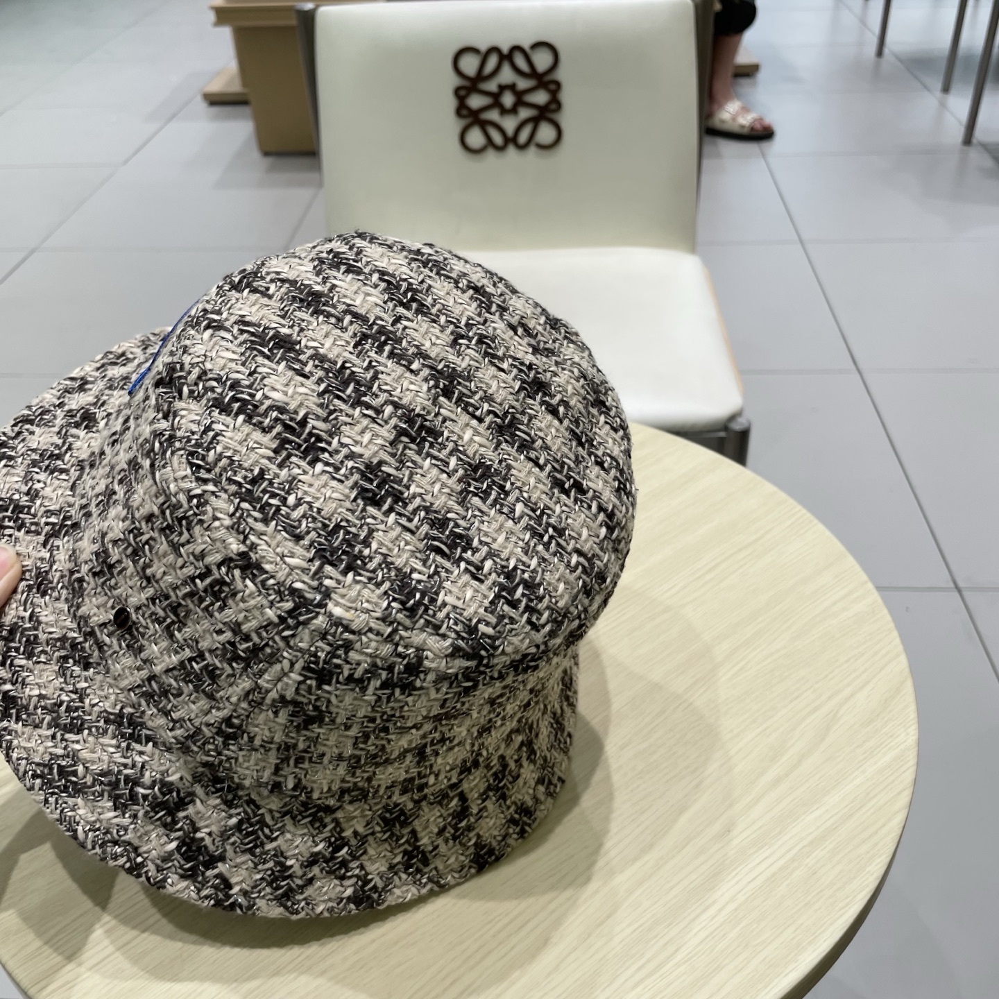    蒙口【MONCELER2025新款韩版格子渔夫帽女秋冬复古百搭显脸小水桶帽盆帽帽子潮