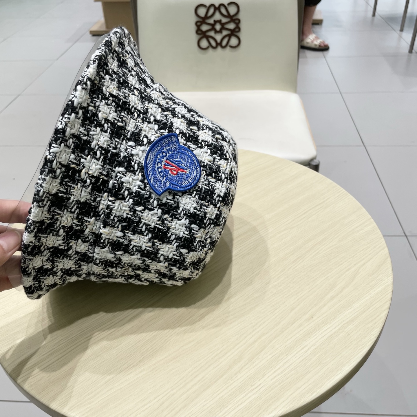    蒙口【MONCELER2025新款韩版格子渔夫帽女秋冬复古百搭显脸小水桶帽盆帽帽子潮