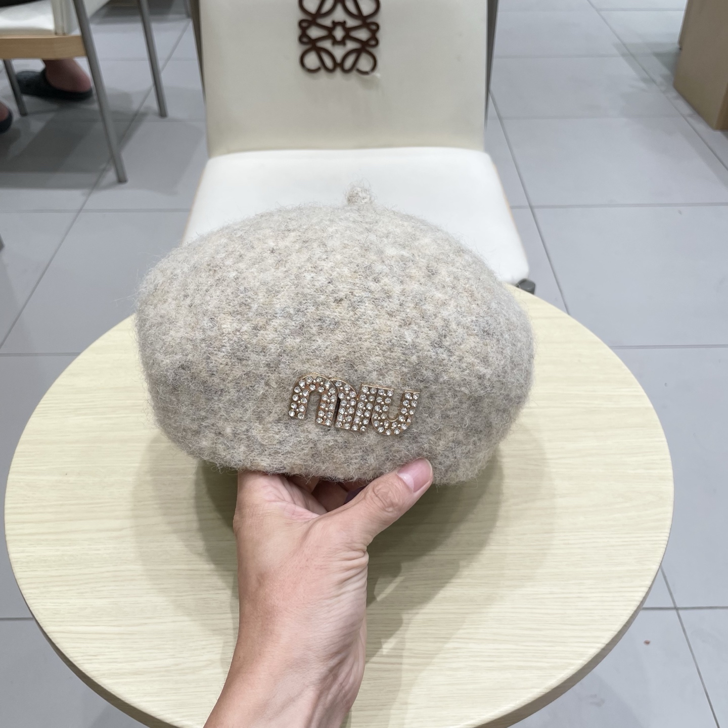 缪缪miumiu大头围贝雷帽女秋冬季毛绒韩版百搭60英伦复古6系画家帽蓓蕾帽