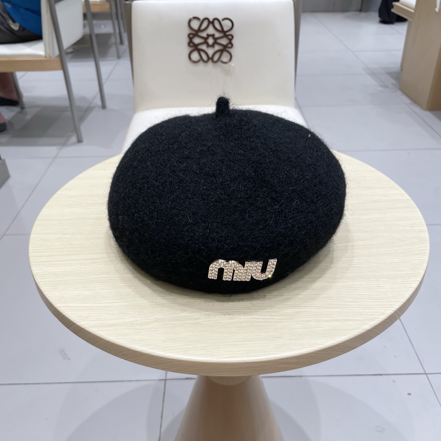 缪缪miumiu大头围贝雷帽女秋冬季毛绒韩版百搭60英伦复古6系画家帽蓓蕾帽