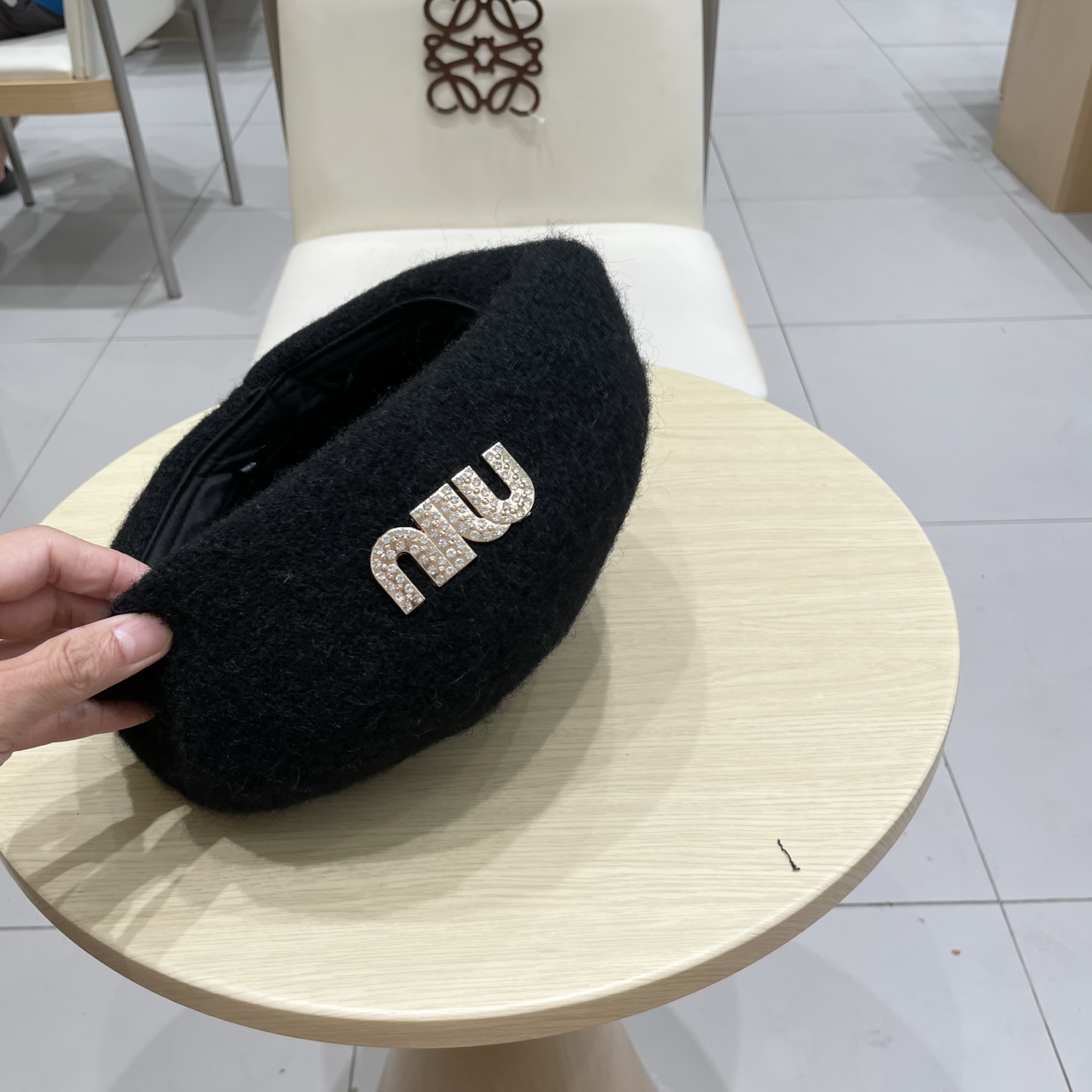 缪缪miumiu大头围贝雷帽女秋冬季毛绒韩版百搭60英伦复古6系画家帽蓓蕾帽