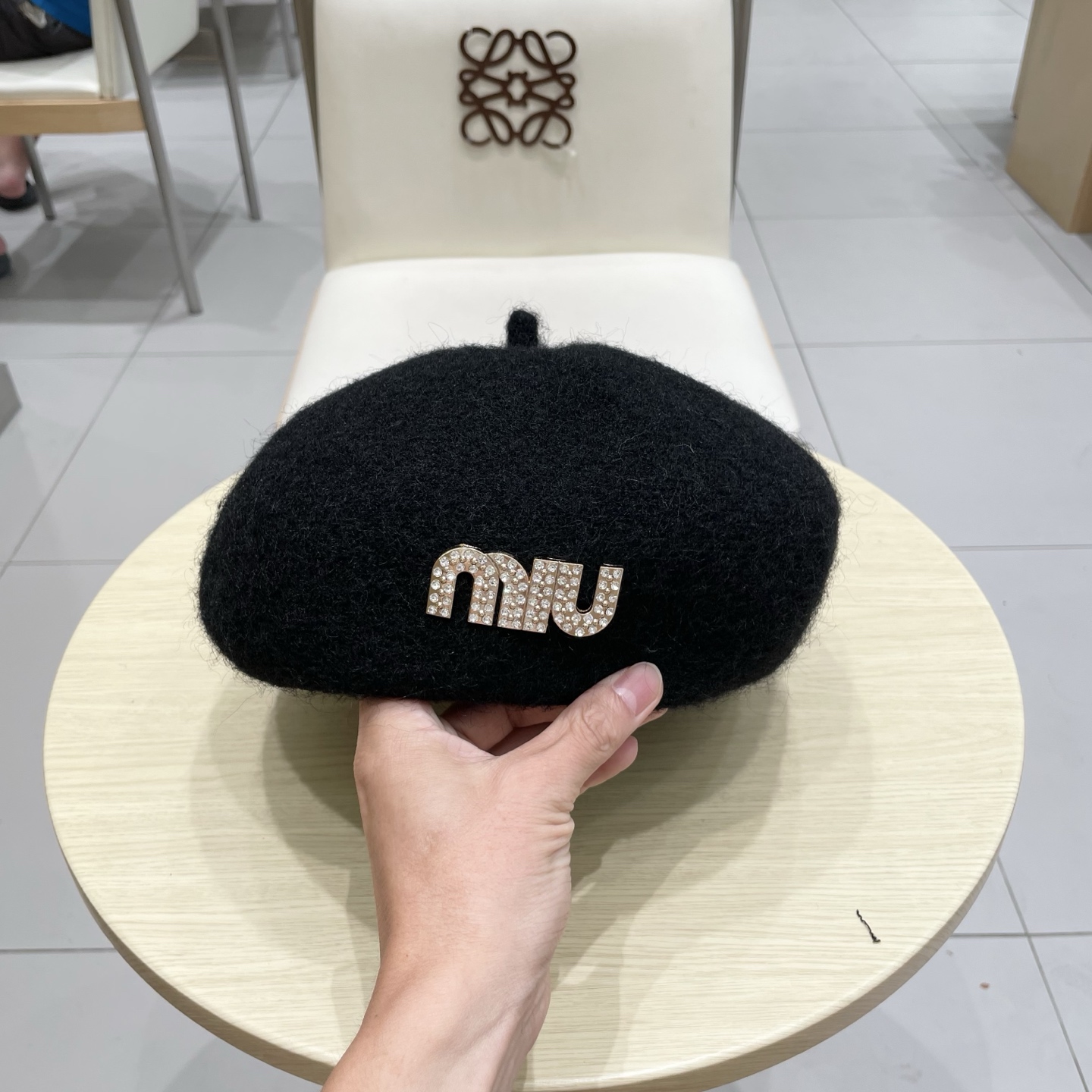 缪缪miumiu大头围贝雷帽女秋冬季毛绒韩版百搭60英伦复古6系画家帽蓓蕾帽