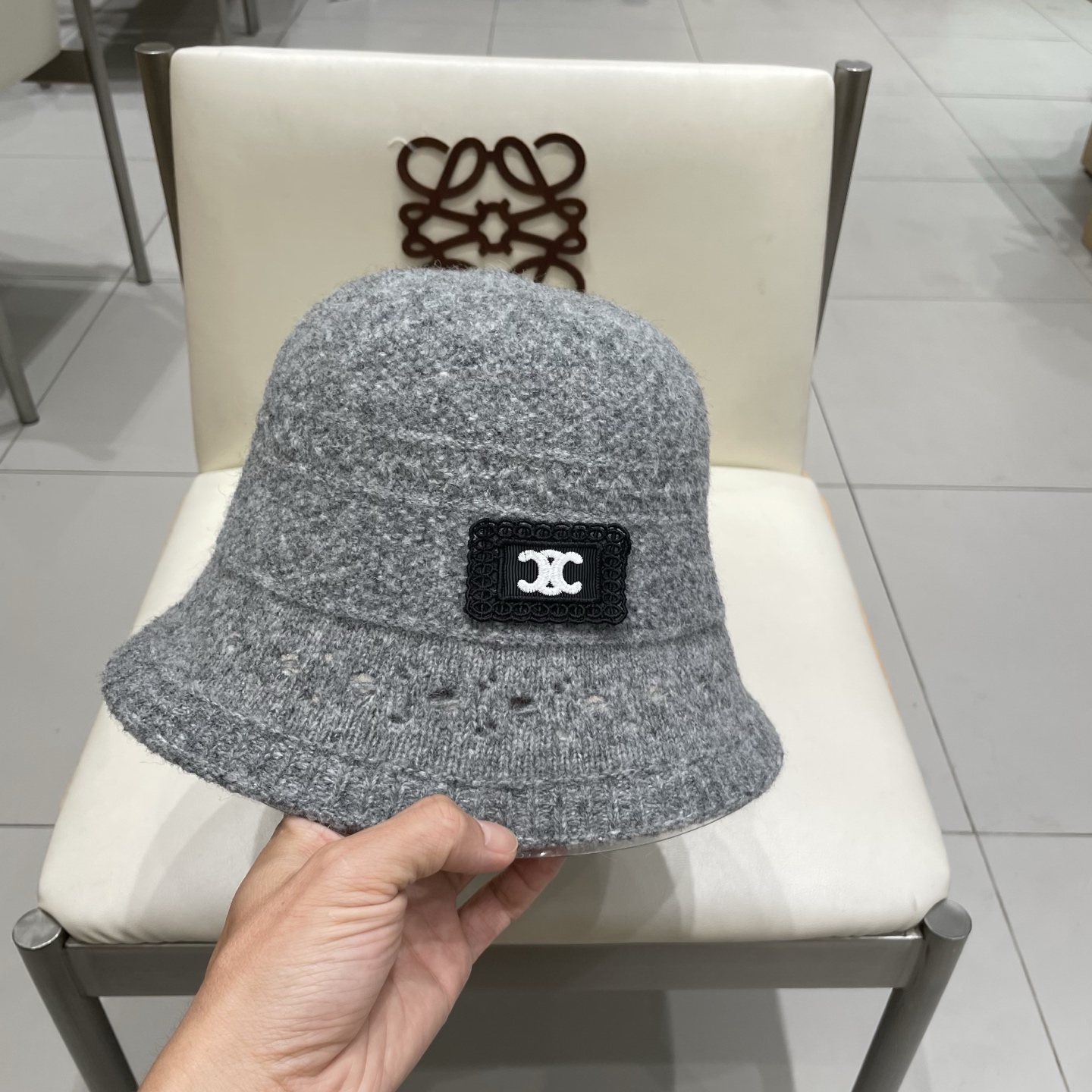 塞琳Celine日系文艺仿羊毛渔夫帽女秋冬新款百搭盆帽保暖针织水桶帽显脸小