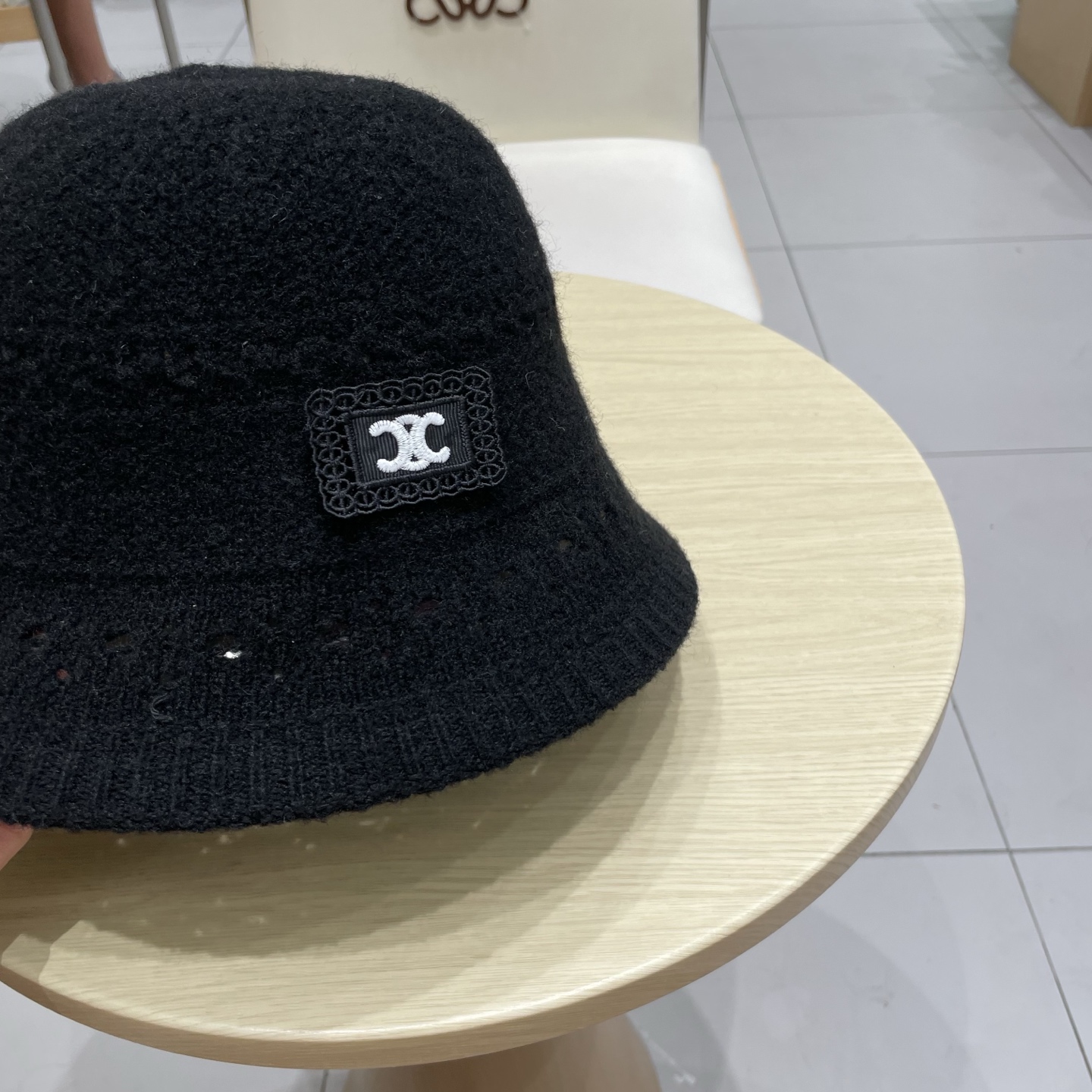 塞琳Celine日系文艺仿羊毛渔夫帽女秋冬新款百搭盆帽保暖针织水桶帽显脸小