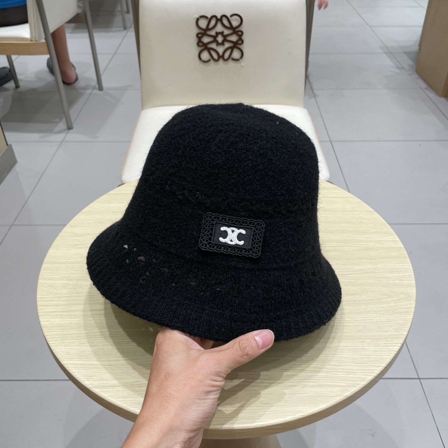 塞琳Celine日系文艺仿羊毛渔夫帽女秋冬新款百搭盆帽保暖针织水桶帽显脸小